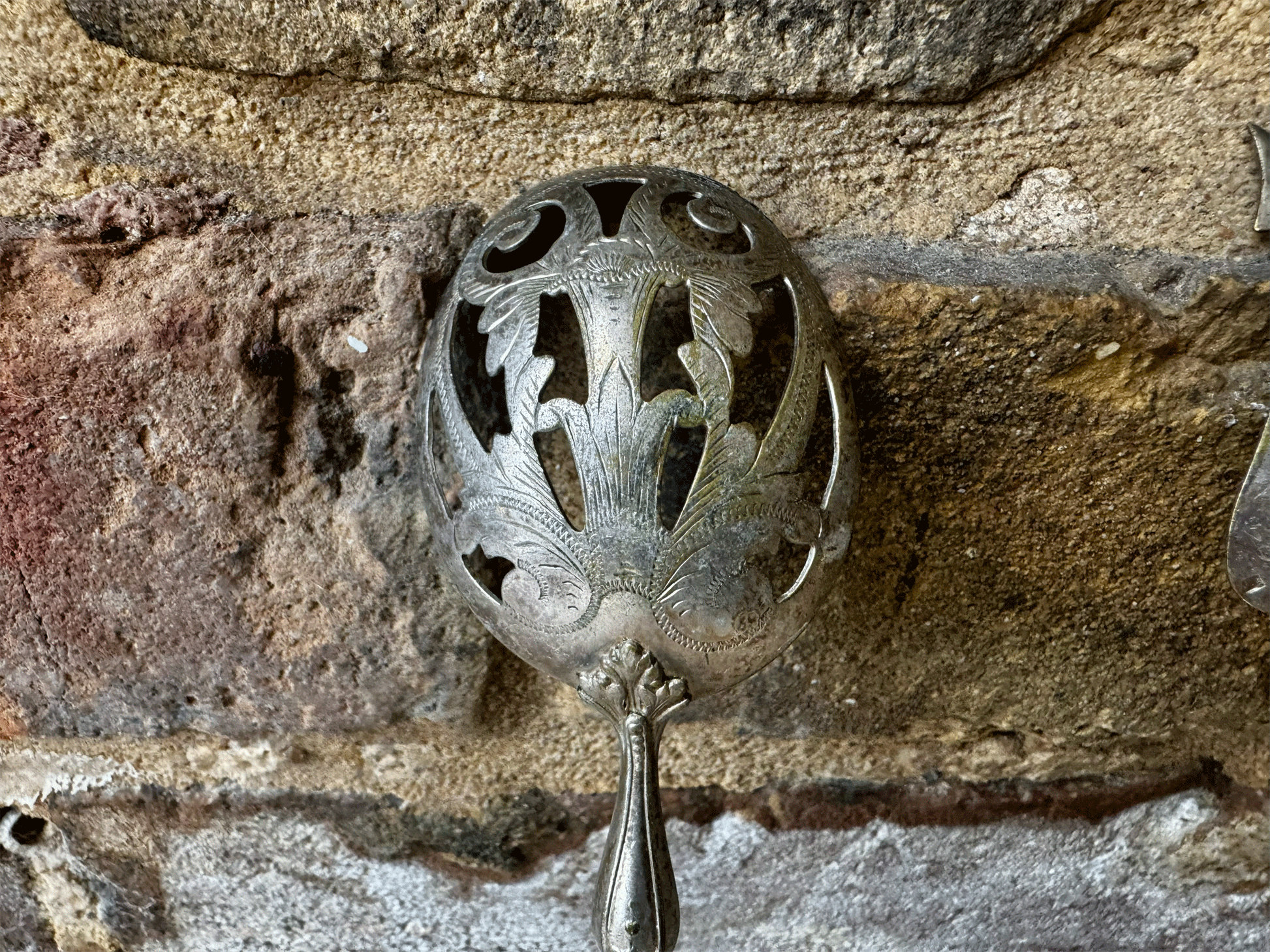 antique french silver plated cutlery set sugar spoon shovel pickle fork ornate decoration