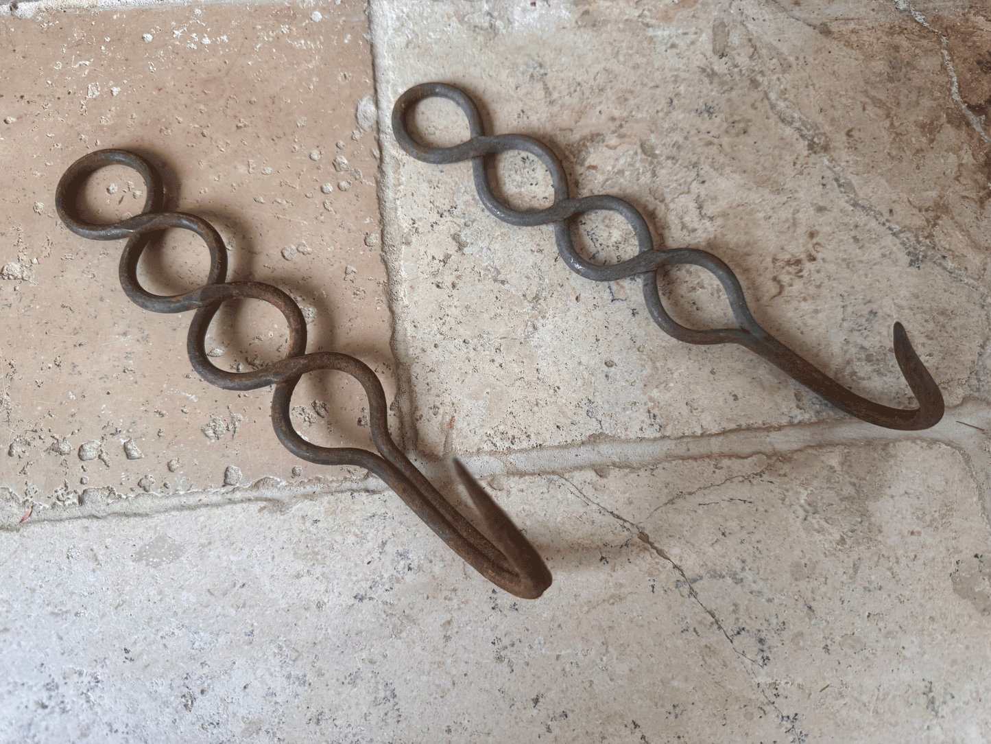 vintage french rustic industrial cast iron butchers metal meat hook