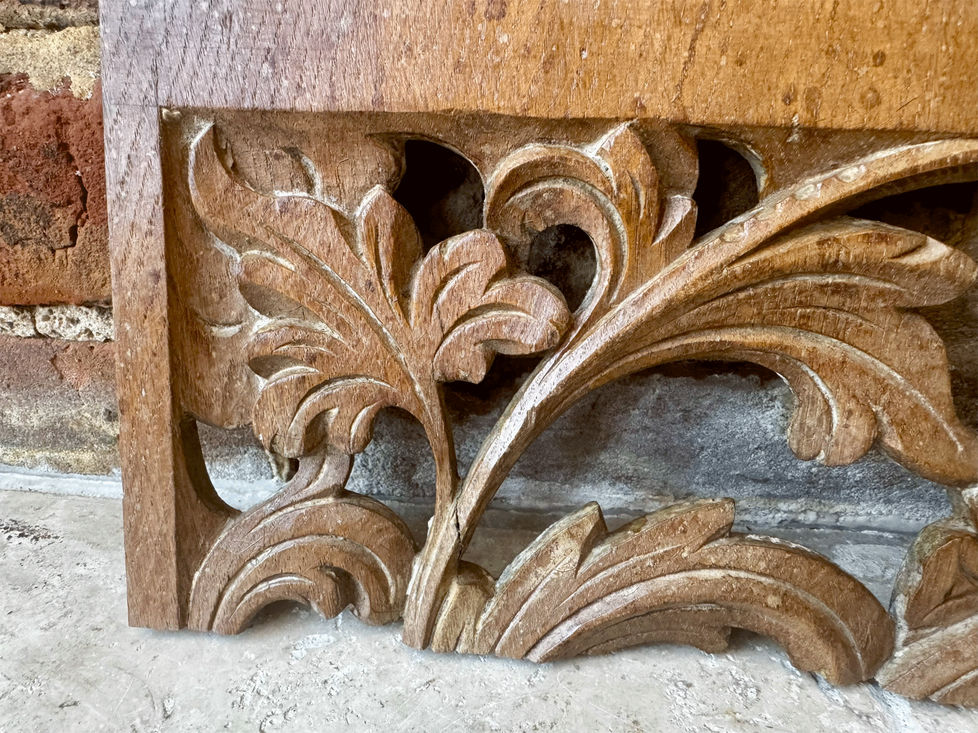 antique french carved wooden treen 18th century baroque religious church wall hanging