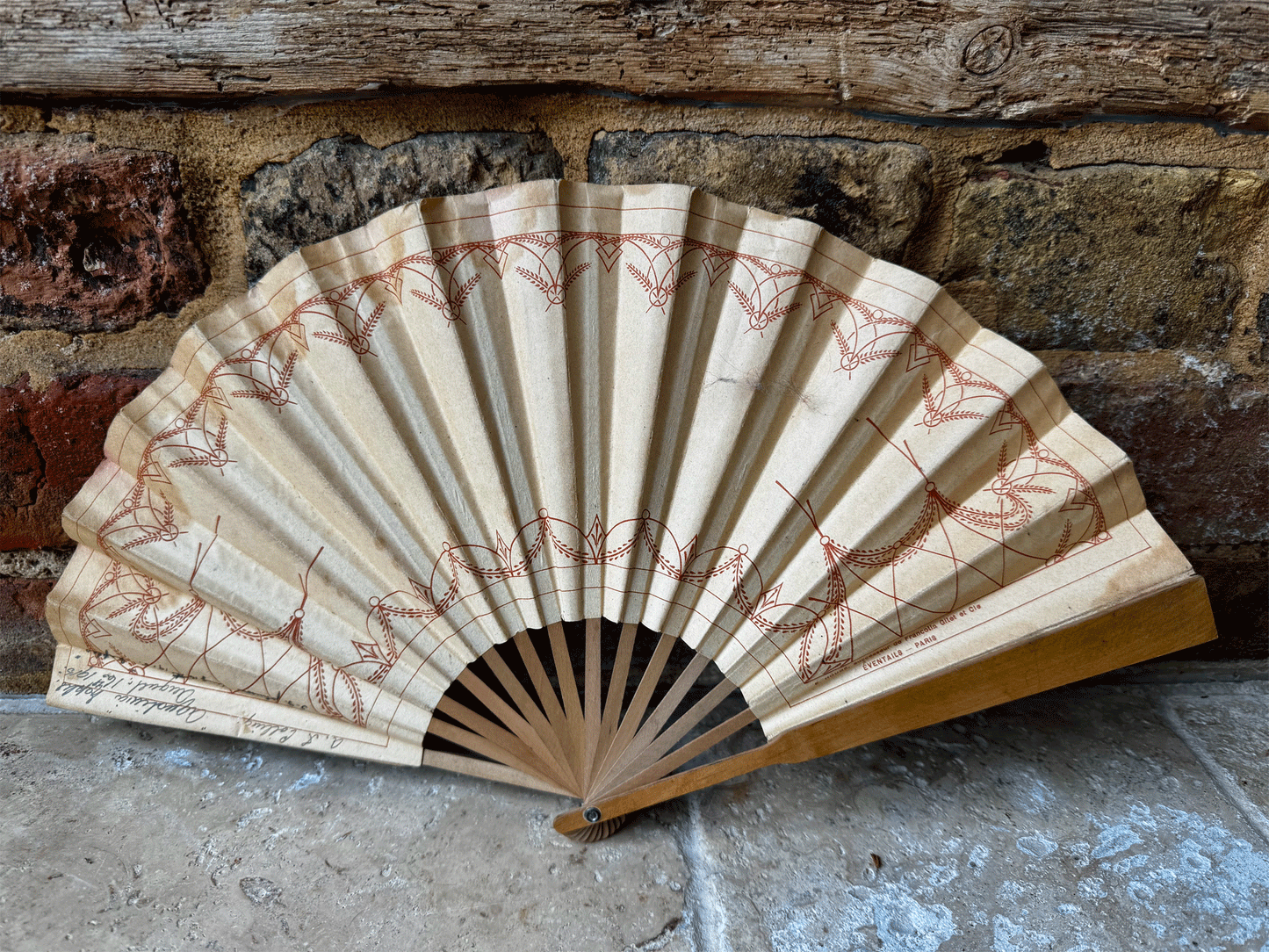 rare antique advertising cafe lafayette new york hand fan early 20th century