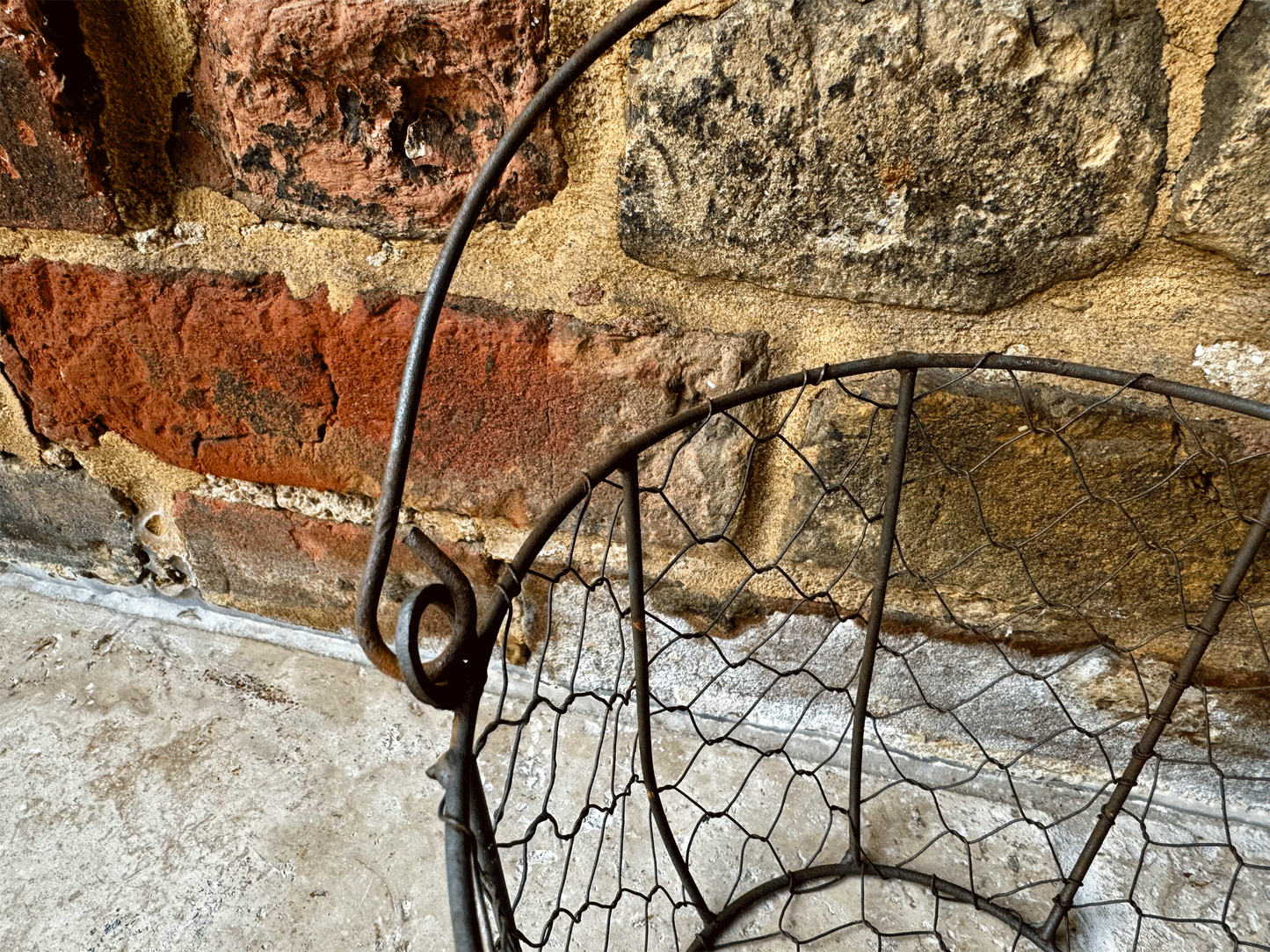 antique french wirework egg basket