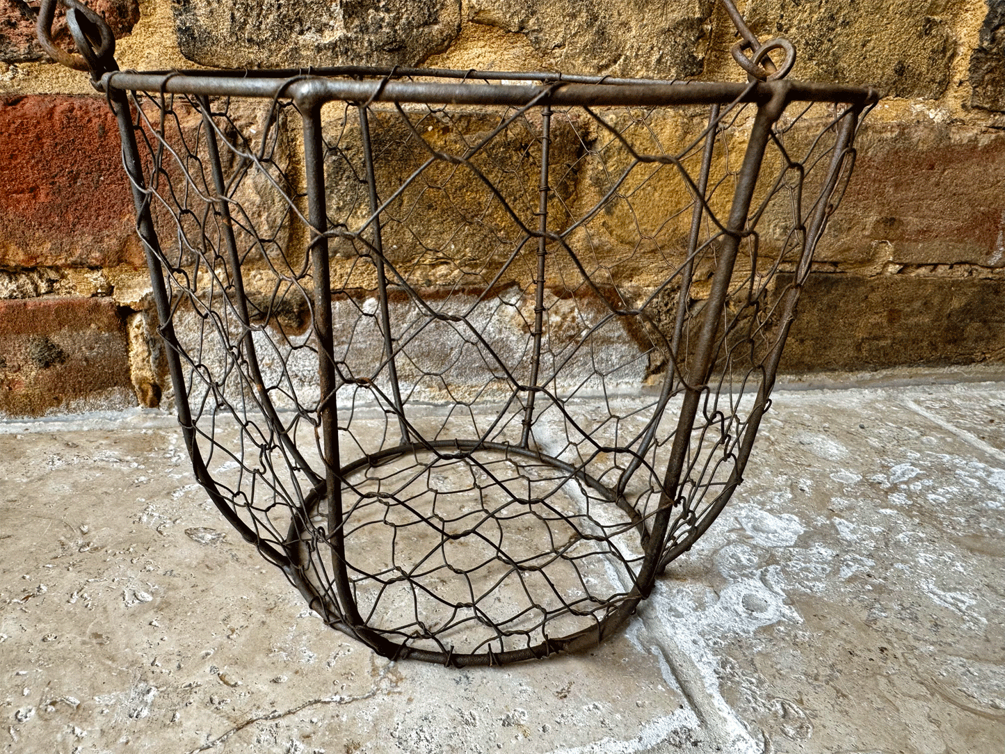 antique french wirework egg basket