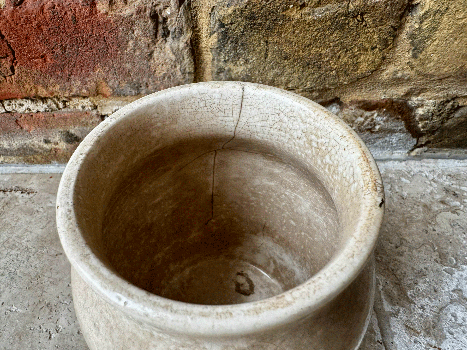 antique french large ironstone advertising pot picon confitures oranges