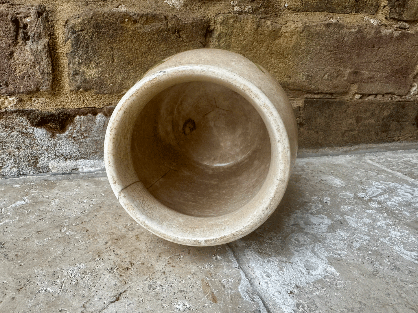 antique french large ironstone advertising pot picon confitures oranges