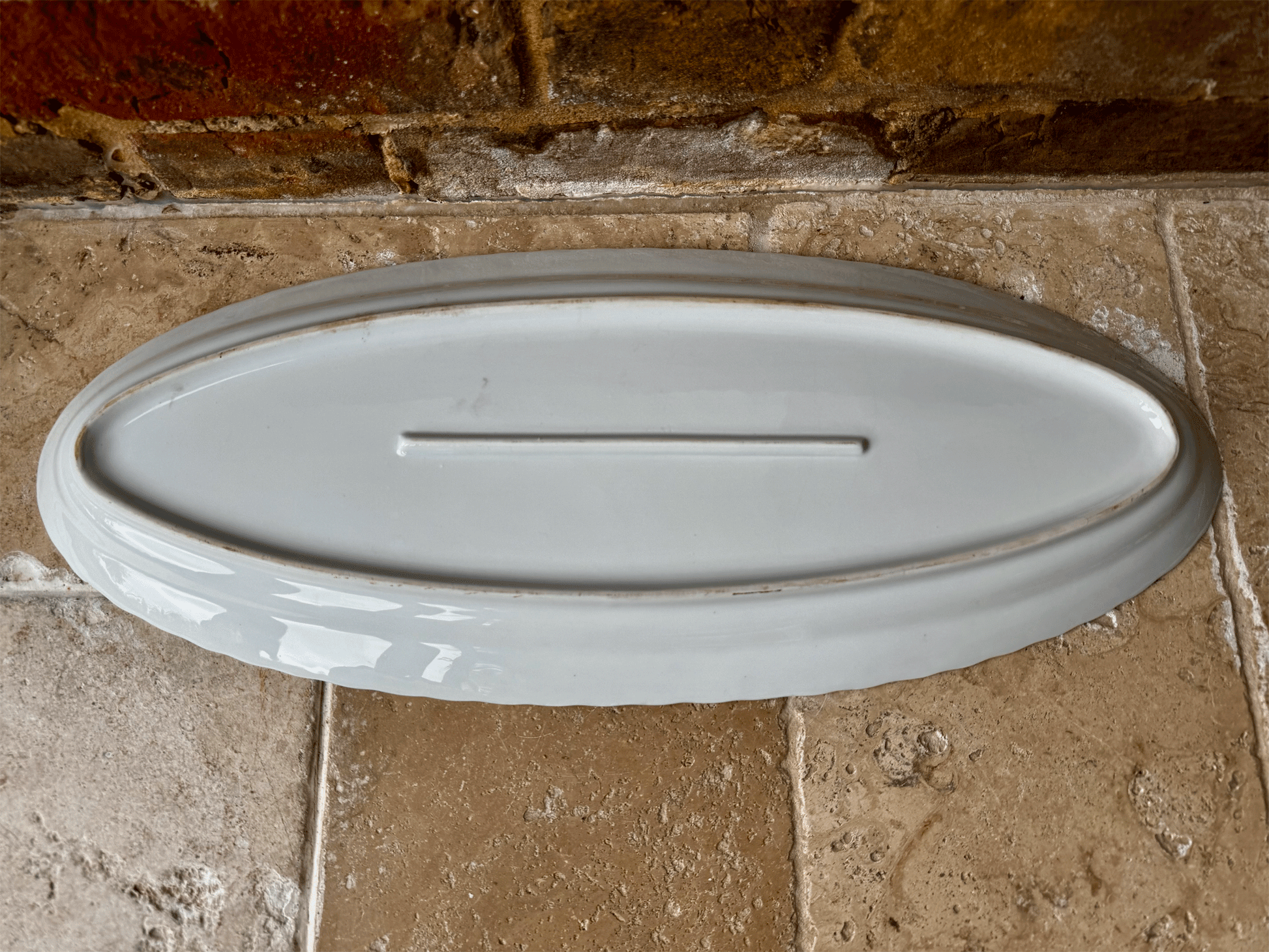 extra large antique french white ironstone fish plate platter
