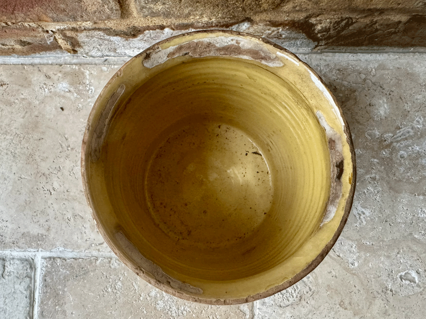 rare antique extra large french yellow confiture pot