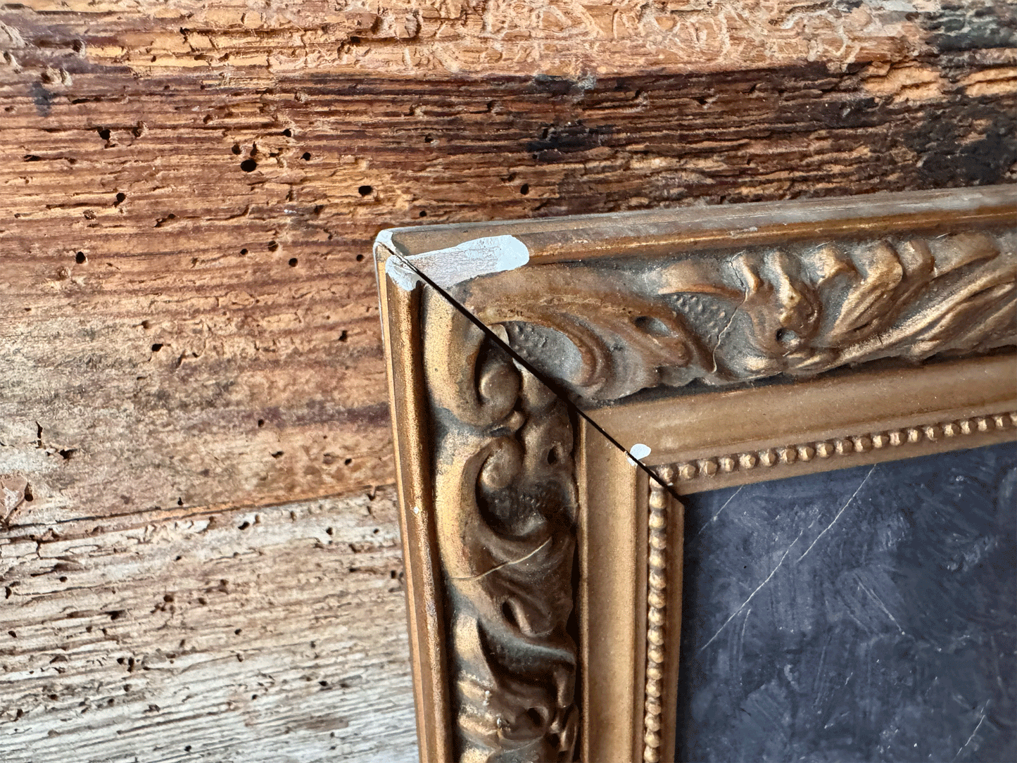 antique french gilt framed oil canvas signed still life opper pot floral cutting glass kitchen art