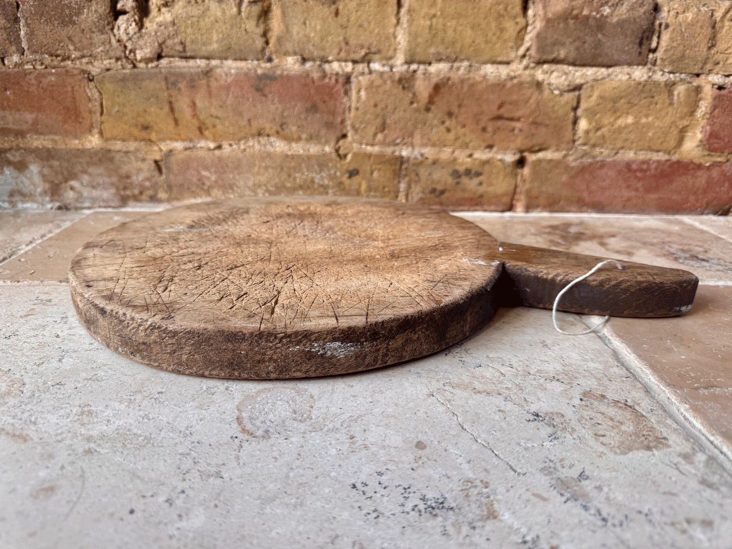rustic antique french weathered worn wooden oak cutting bread chopping dough board 