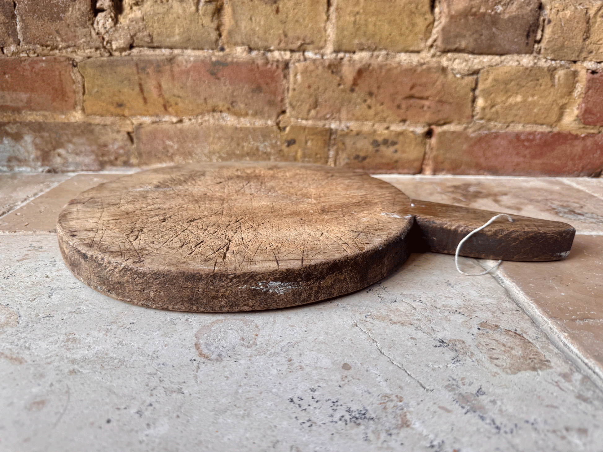 rustic antique french weathered worn wooden oak cutting bread chopping dough board 