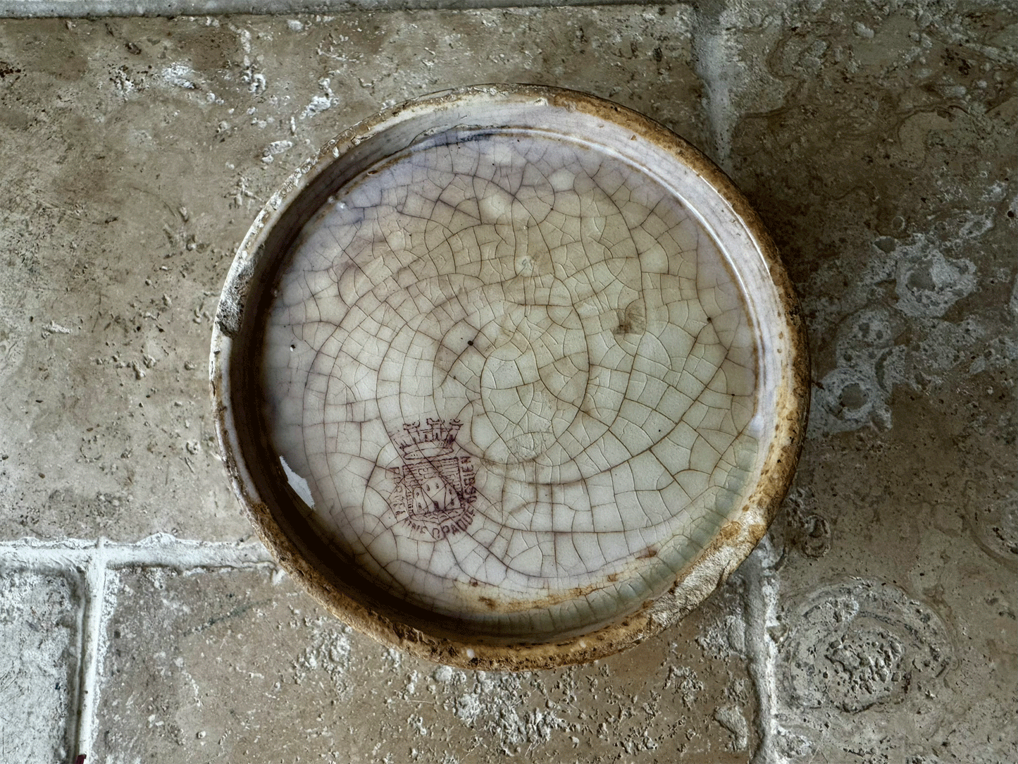 antique french gien ironstone terre de fer chunky confiture pot 