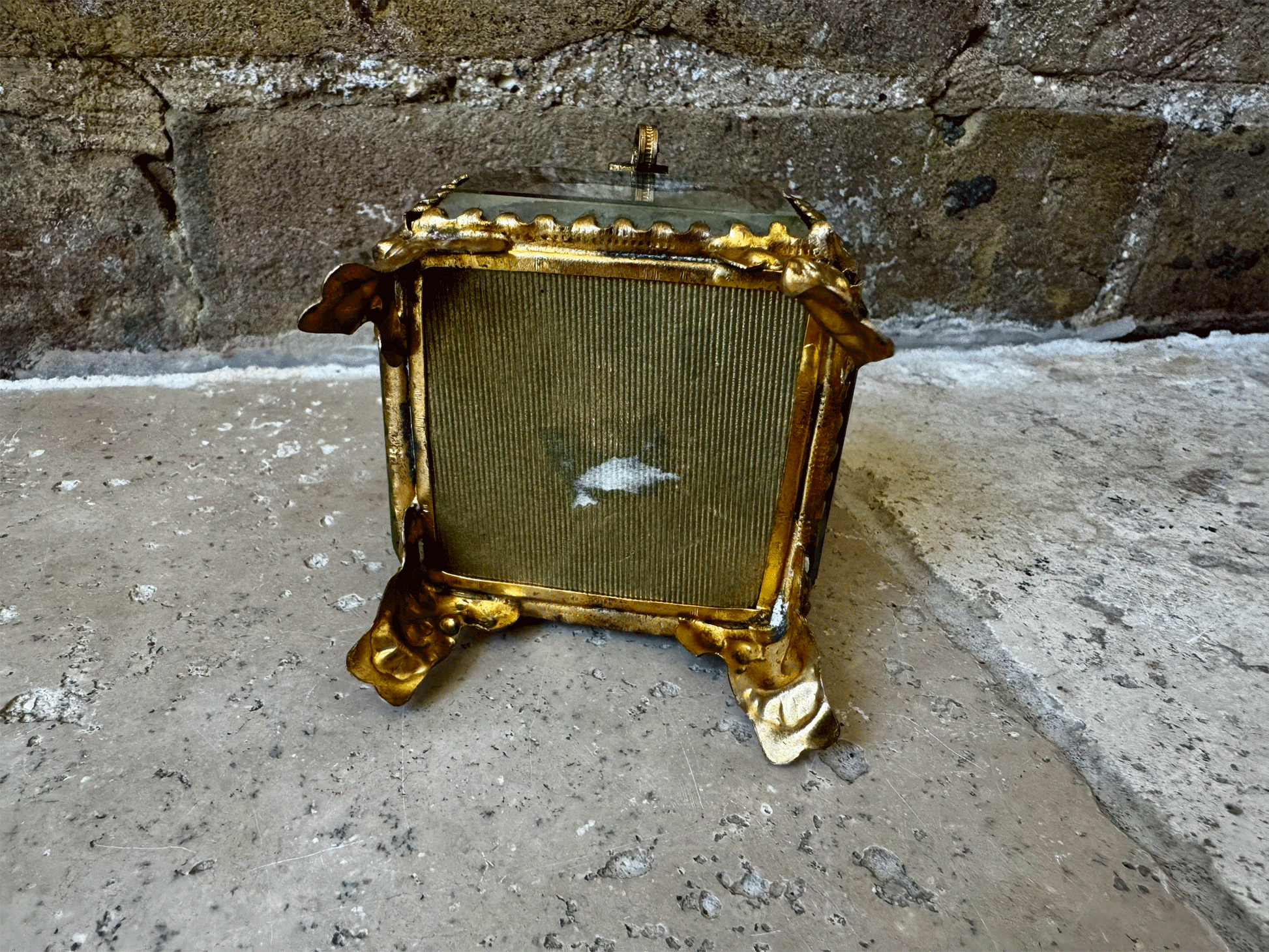 antique french 19th century ormolu bevelled glass punk cushion jewel trinket jewellery casket box