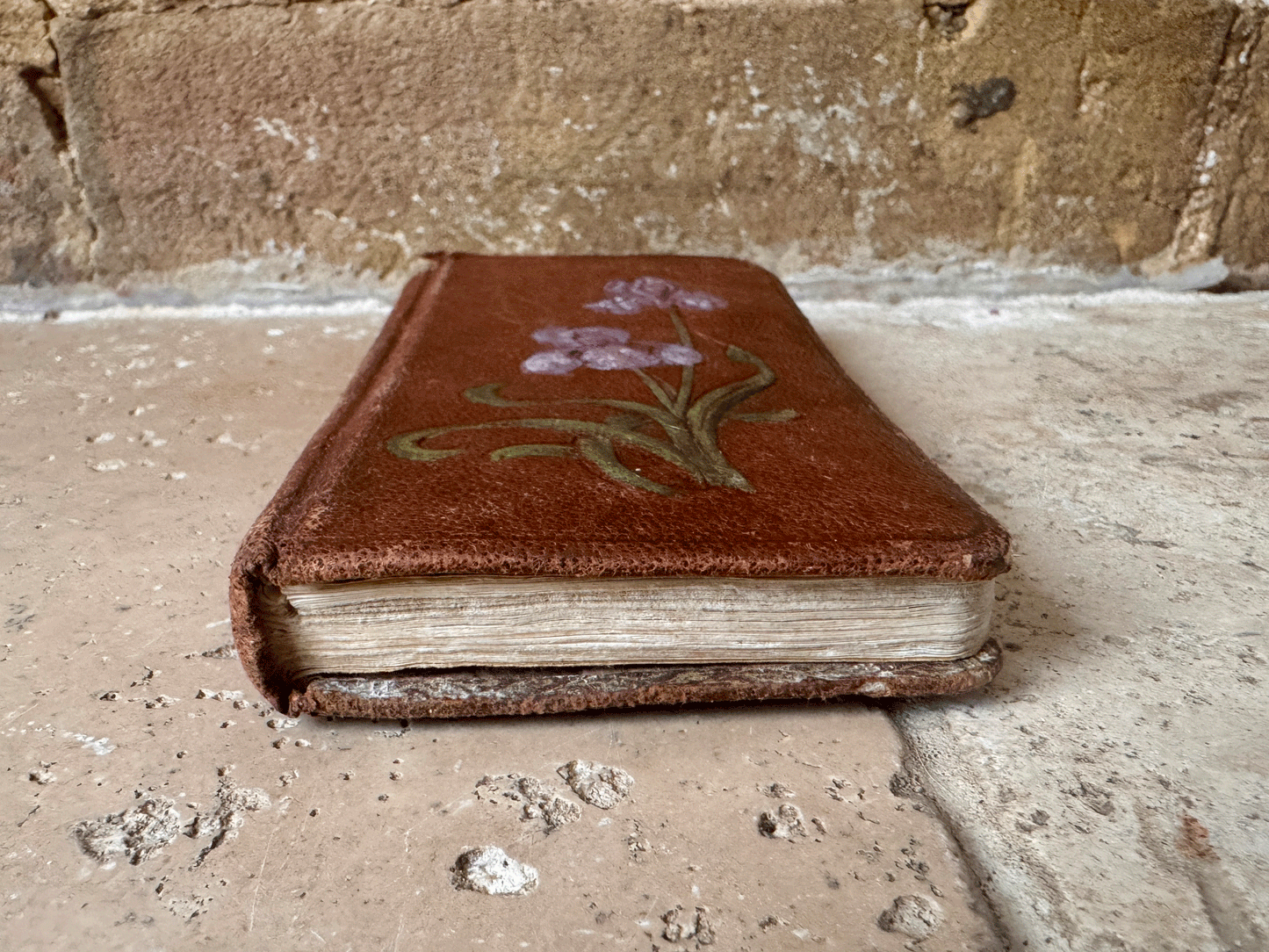 antique french leather bound floral decoration missel roman catholic prayer book