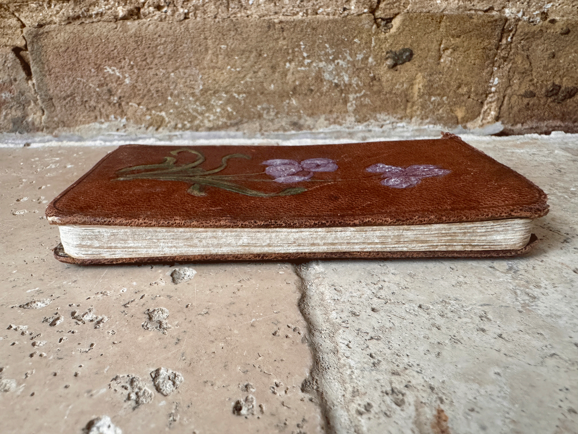 antique french leather bound floral decoration missel roman catholic prayer book