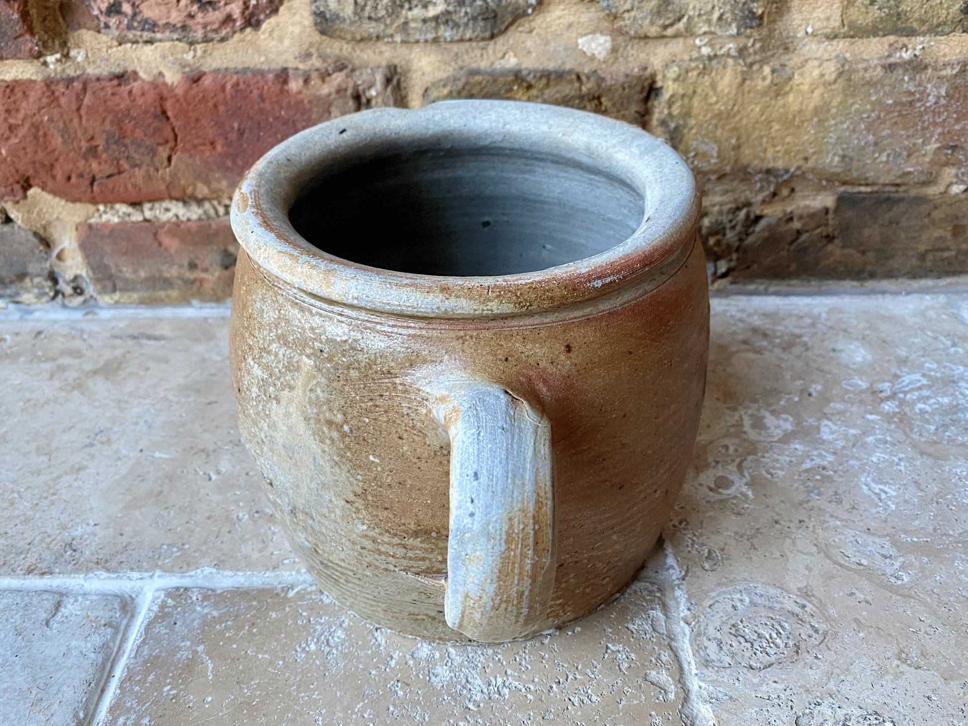 antique french italian stoneware earthenware salt confit pot