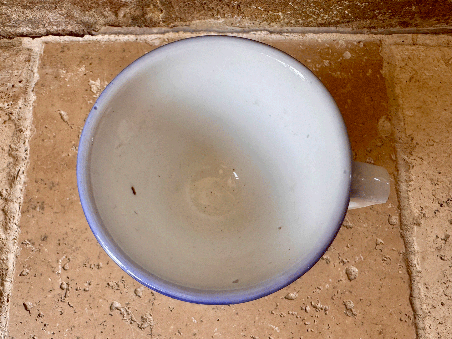 antique french thick white ironstone brulot coffee brandy mug cup