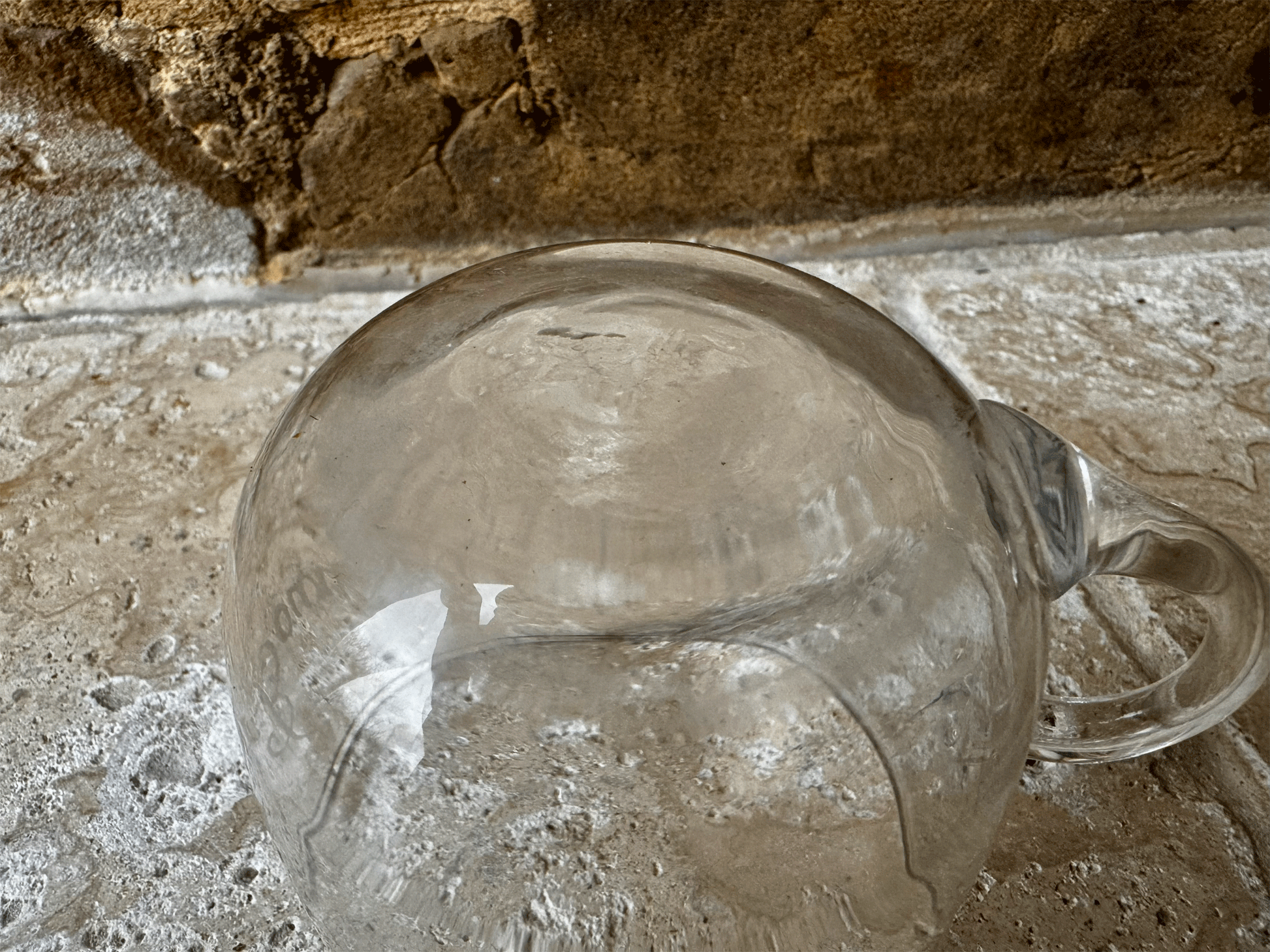 antique vintage french glass measuring cup acid etched souvenir la bourboule