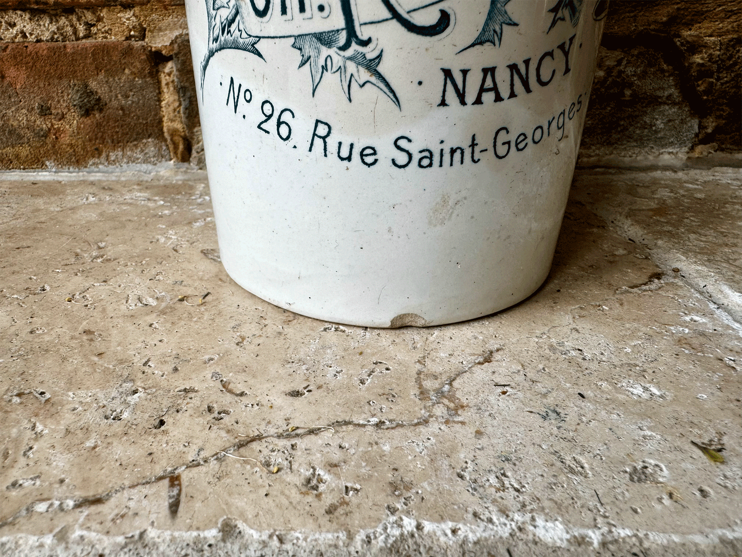 rare large antique french white ironstone large ch robardelle teal confiture advertising pot