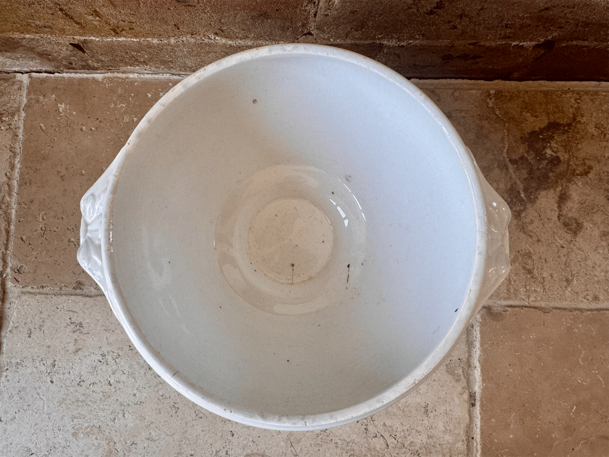 antique french large plain white ronstone soupiere planter sarreguemines
