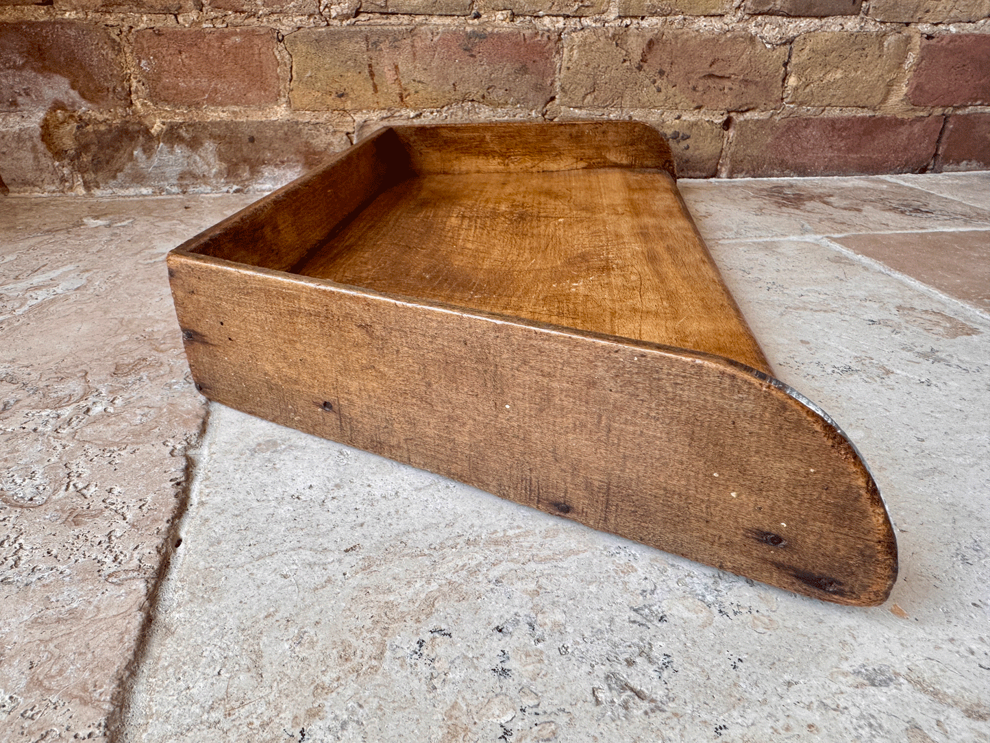 large antique french 19th century herb oak herb cutting chopping board sloped