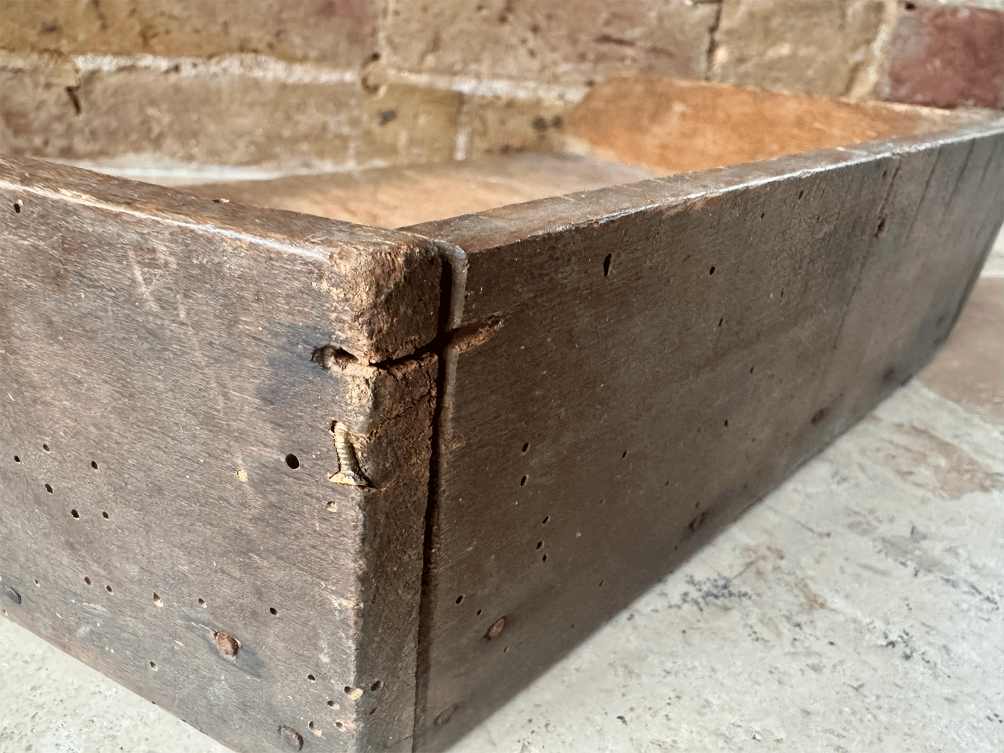 antique 19th century french large oak treen wooden chopping block cutting bread herb board