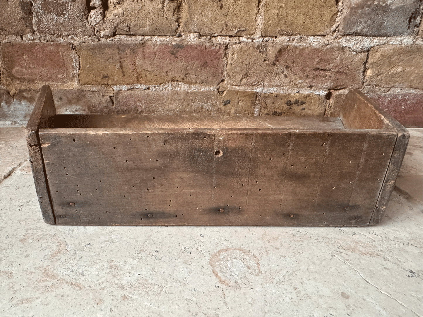 antique 19th century french large oak treen wooden chopping block cutting bread herb board