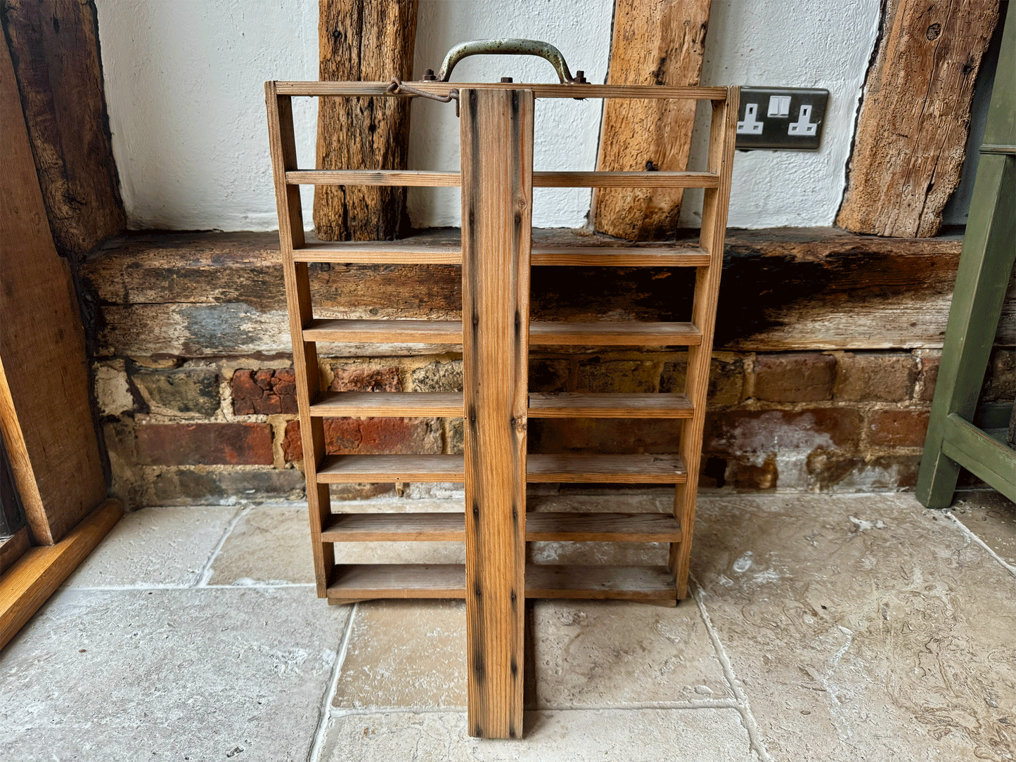 rare antique french large wooden boulangerie cake tart pie cooling rack plate display stand