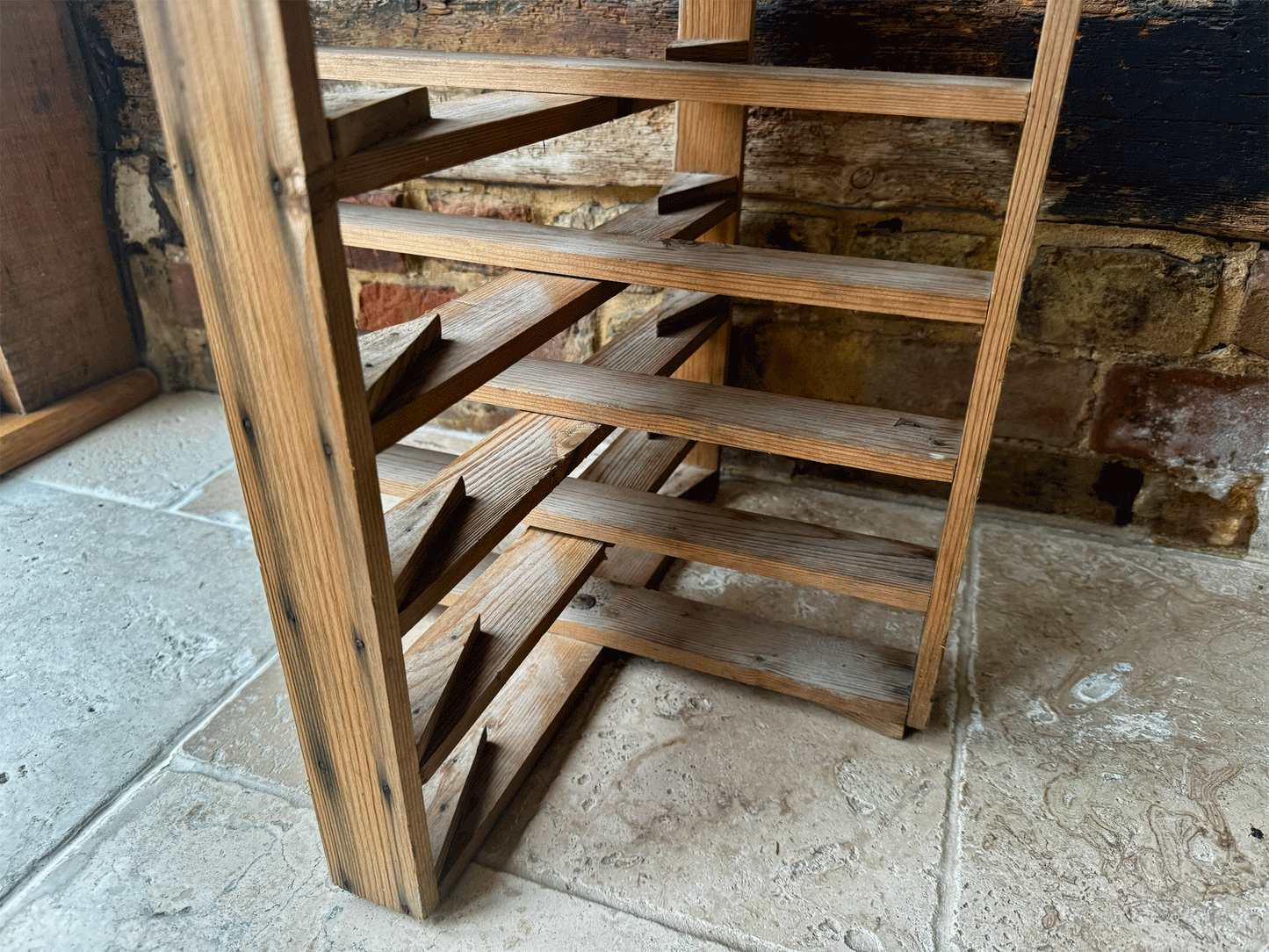 rare antique french large wooden boulangerie cake tart pie cooling rack plate display stand