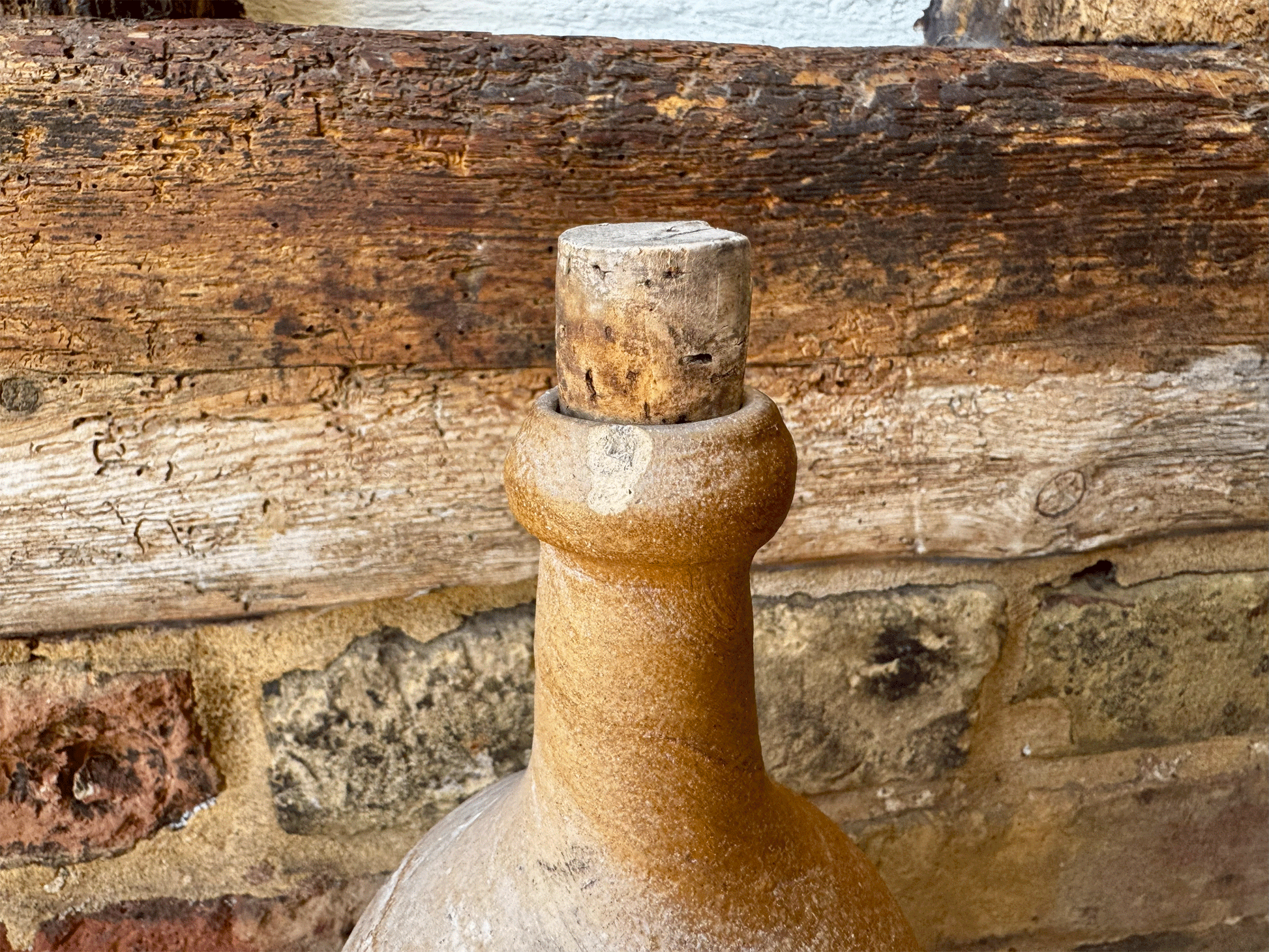rustic antique french large stoneware oil vinegar wine bottle country decor 