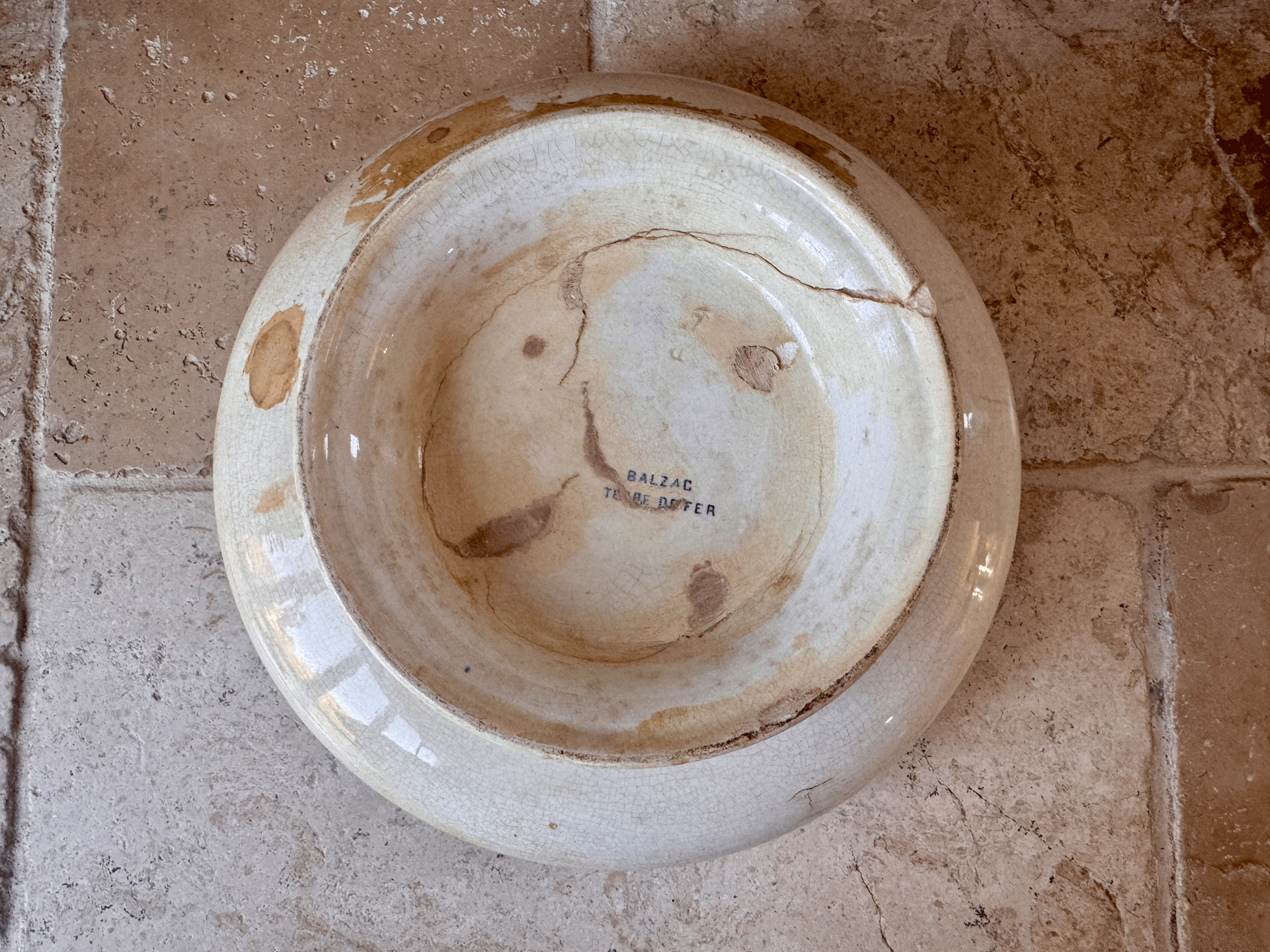 large antique french pottery ironstone terre de fer saladier salad bowl h boulenger choisy le roi