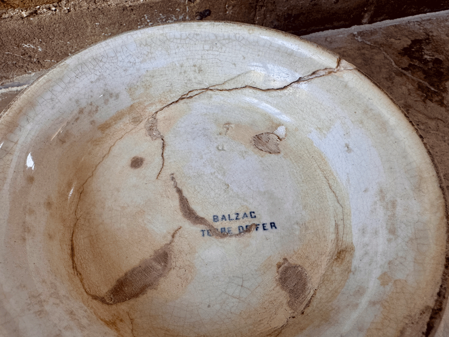 large antique french pottery ironstone terre de fer saladier salad bowl h boulenger choisy le roi