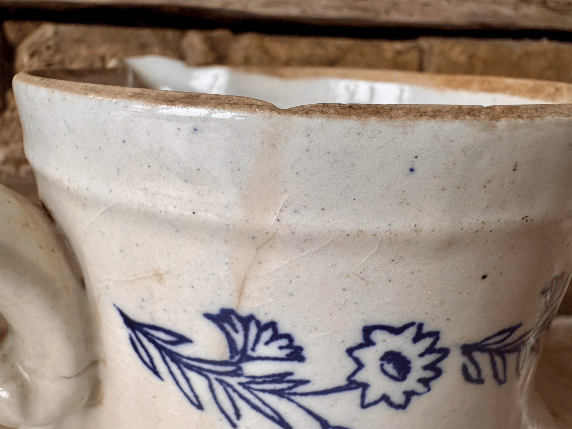 antique french large st uze cobalt blue water pitcher jug