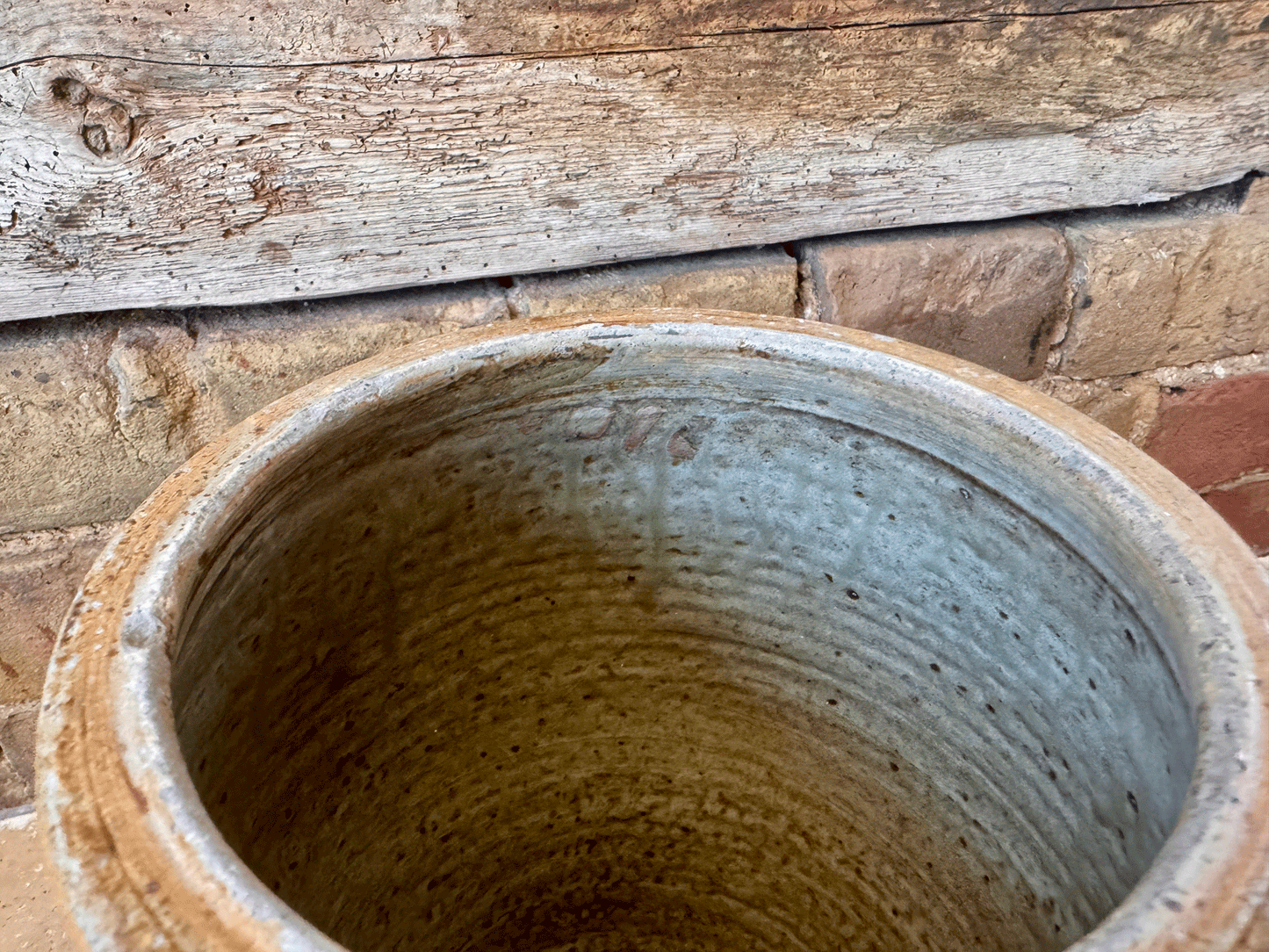 antique french large stoneware terracotta confit pot planter decorative vase