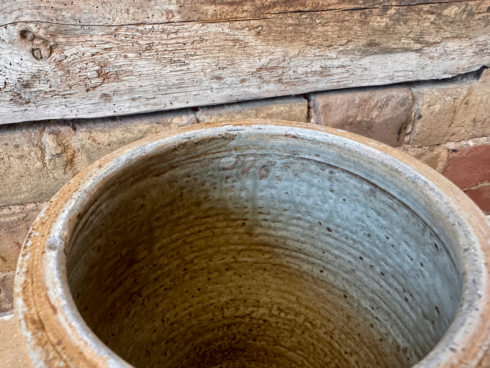 antique french large stoneware terracotta confit pot planter decorative vase