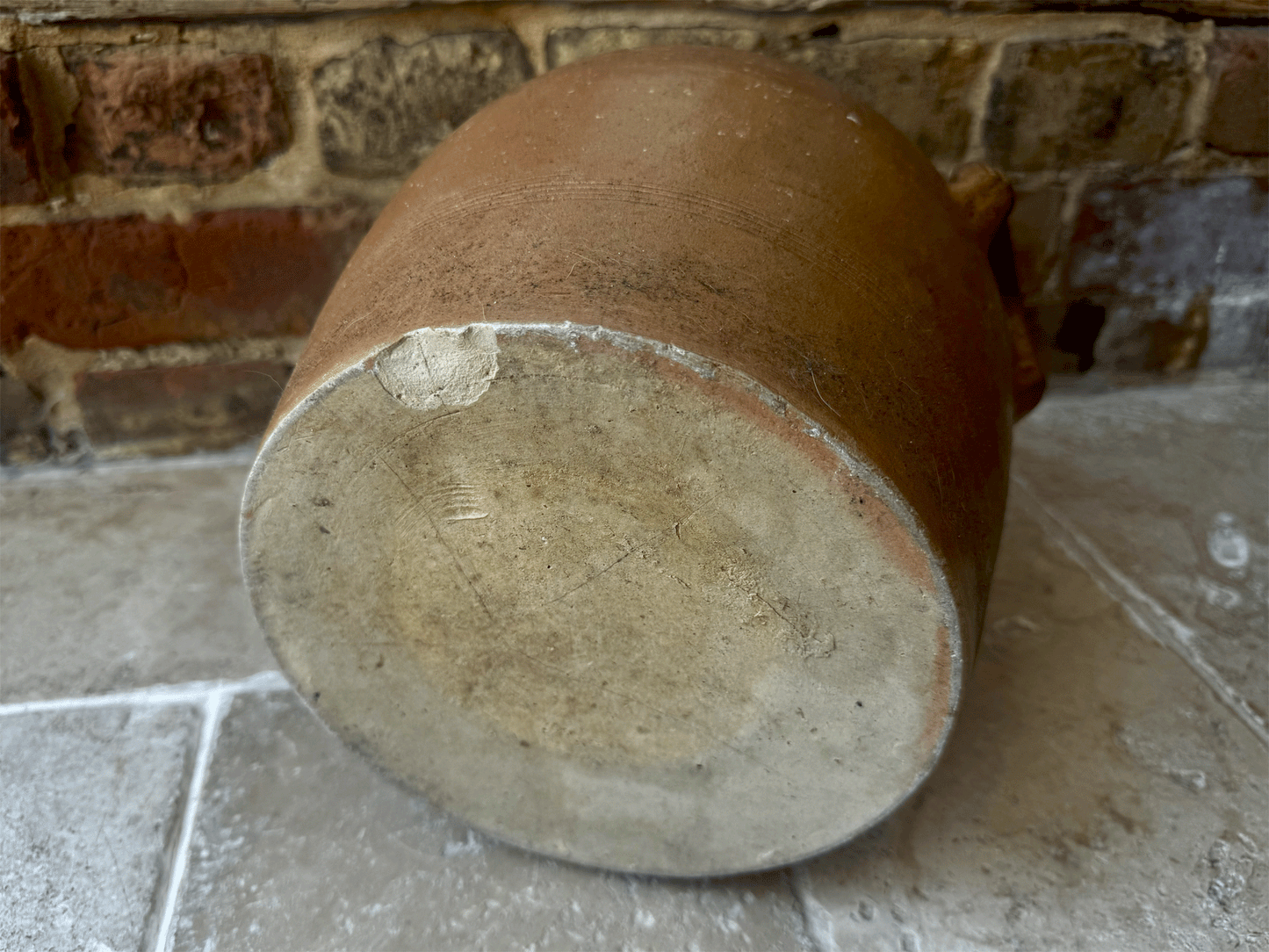 antique french 19th century stoneware large confit preserving jar pot