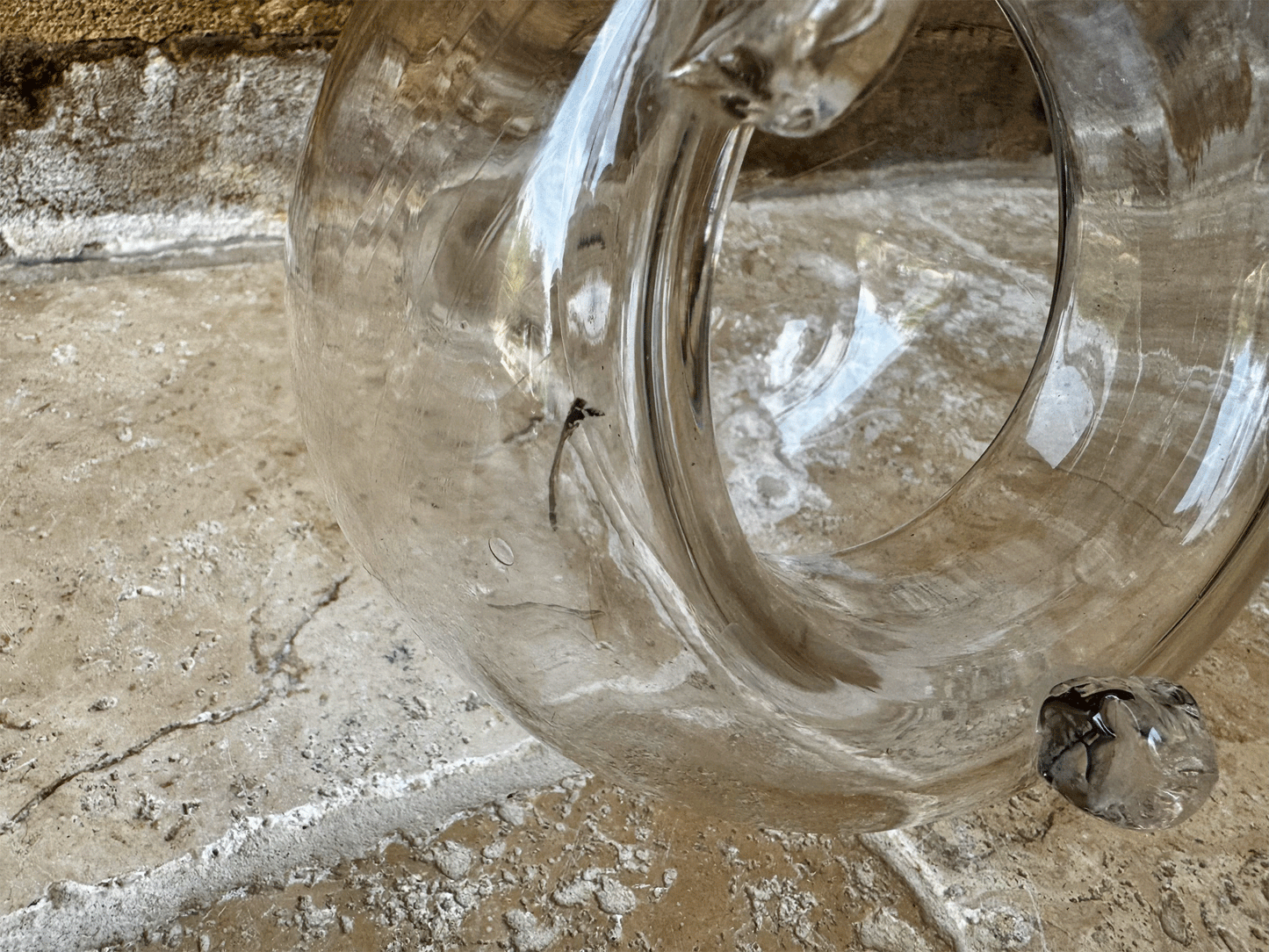antique french 19th century rare tall hand blown glass fly catcher