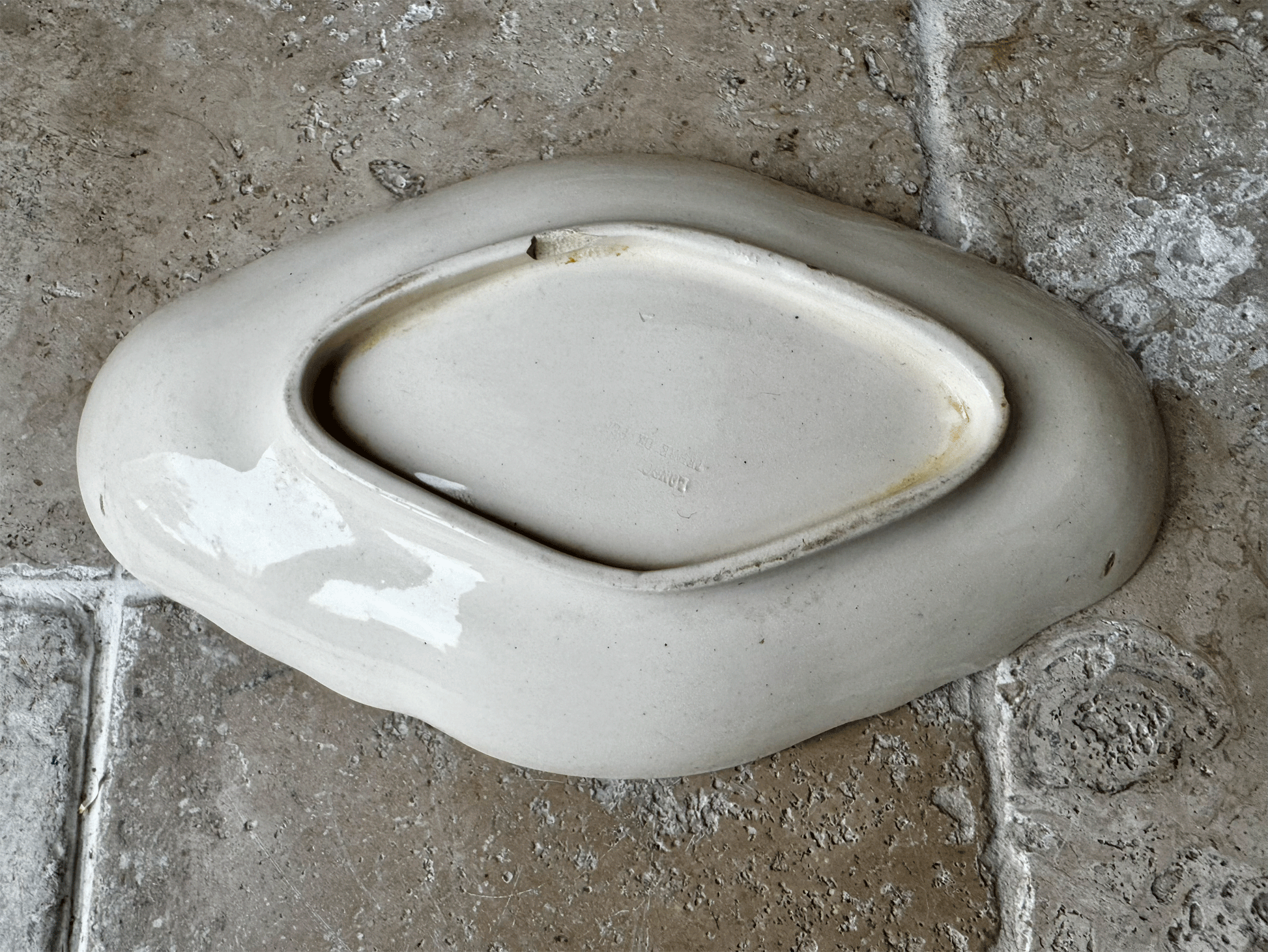 antique french terre de fer longchamp ironstone ravier plate country scene quails bits