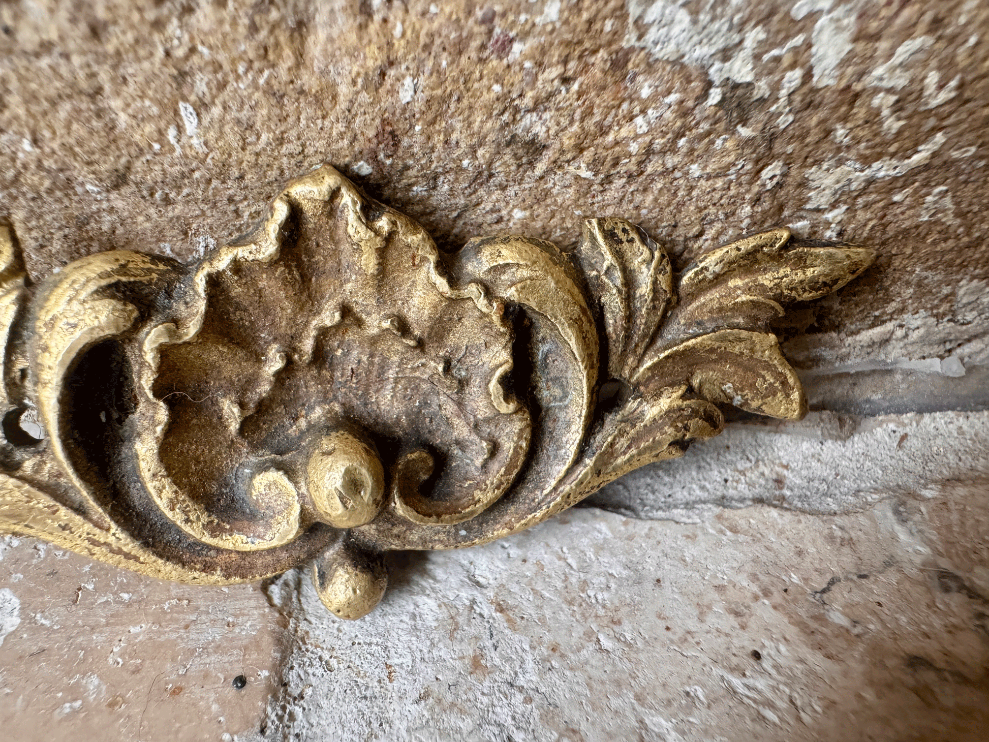 small antique french decorative brass ormolu furniture hardware wall frame plaque pediment
