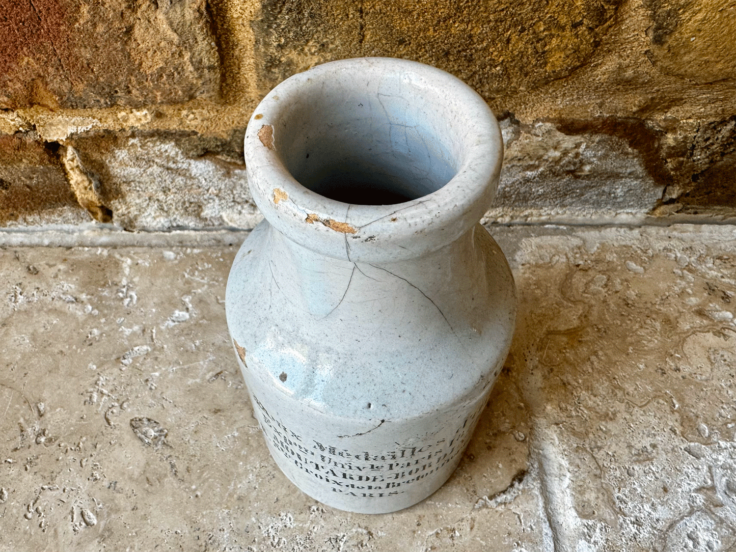 antique french white stoneware mustard advertising pot moutarde bordin paris