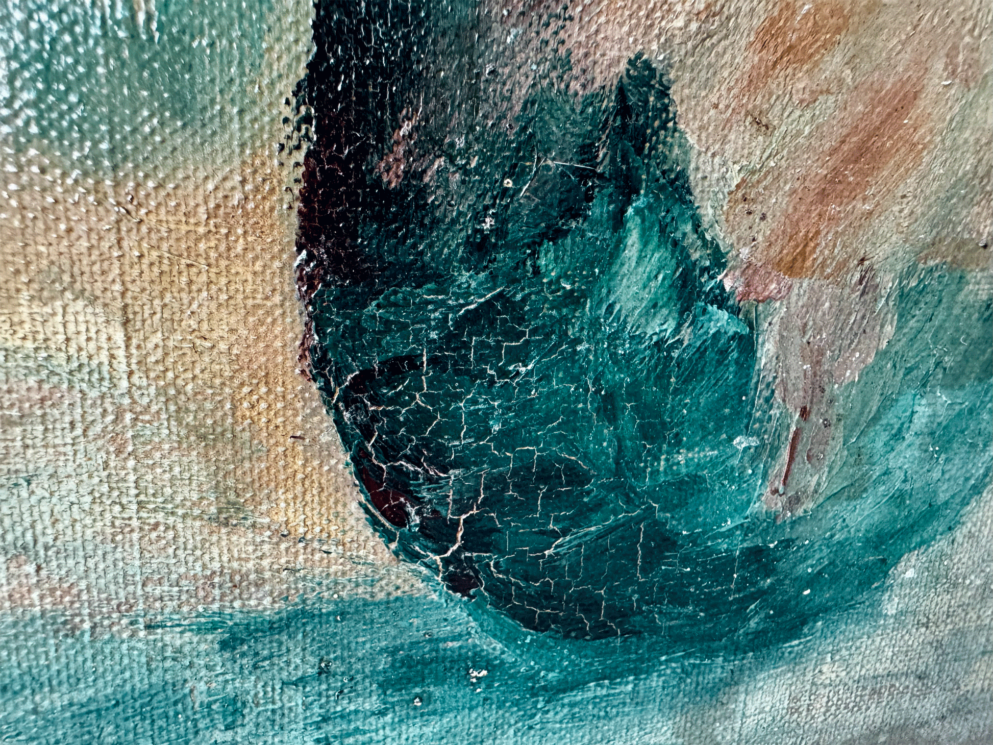 antique french floral still life vase flowers oil canvas impasto moody tones hues