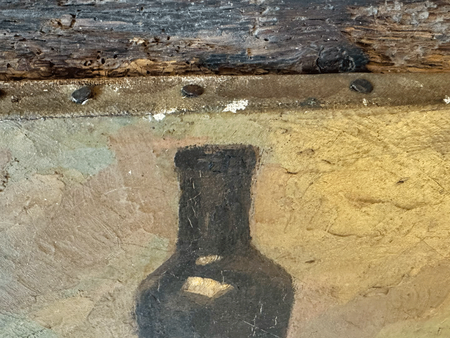 antique french kitchen still life oil canvas signed rustic stoneware bottles