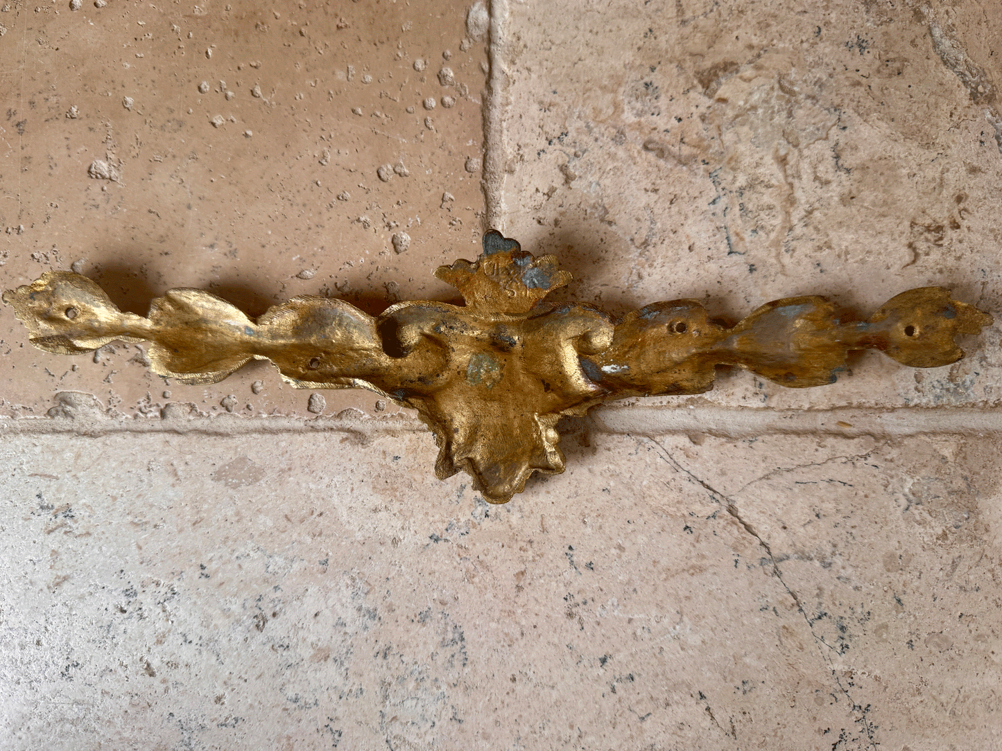 antique french ormolu brass furniture pediment wall hanging plaque decorative