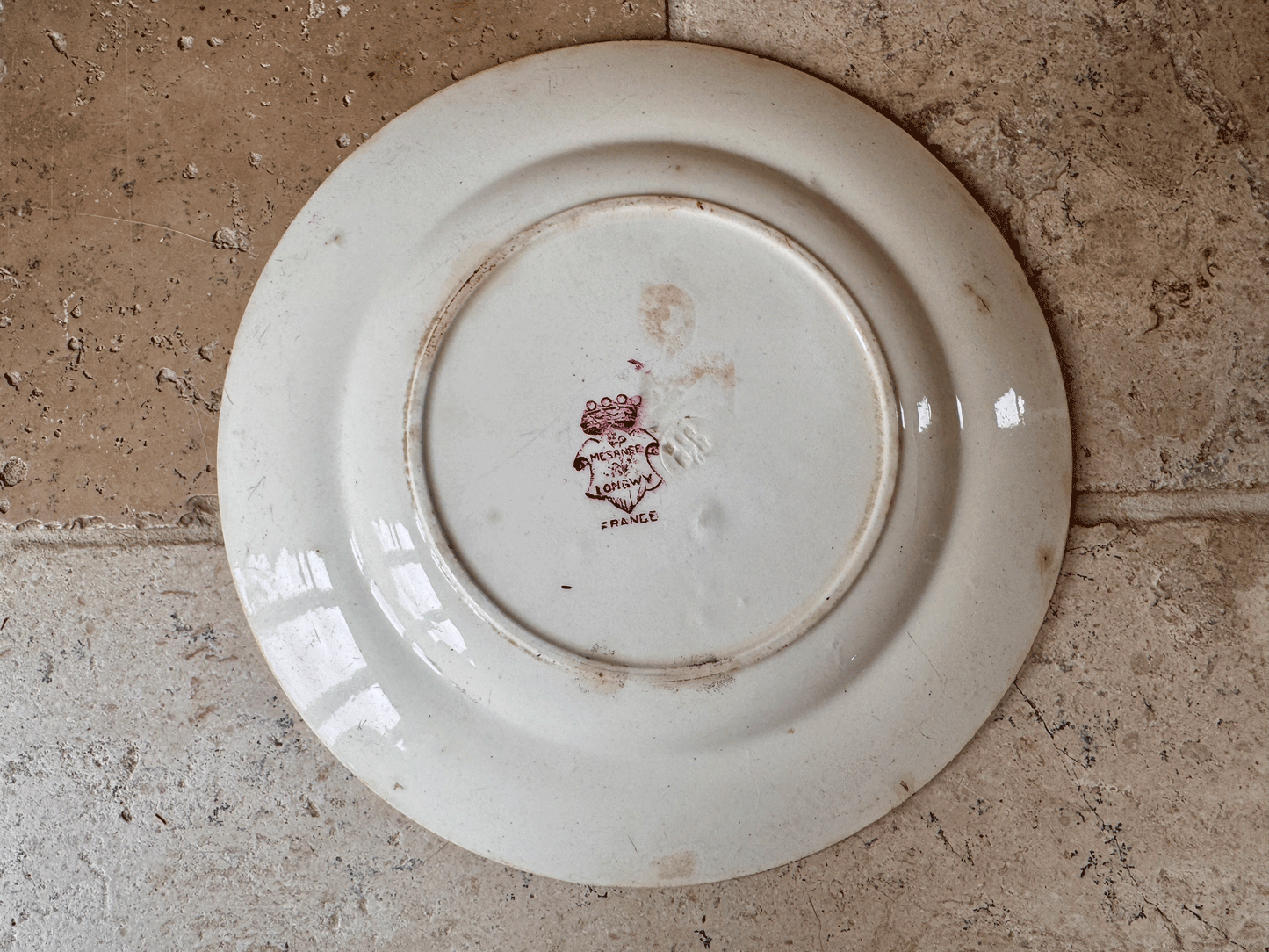 Pretty Pink Transferware Plate - Longwy Mesange