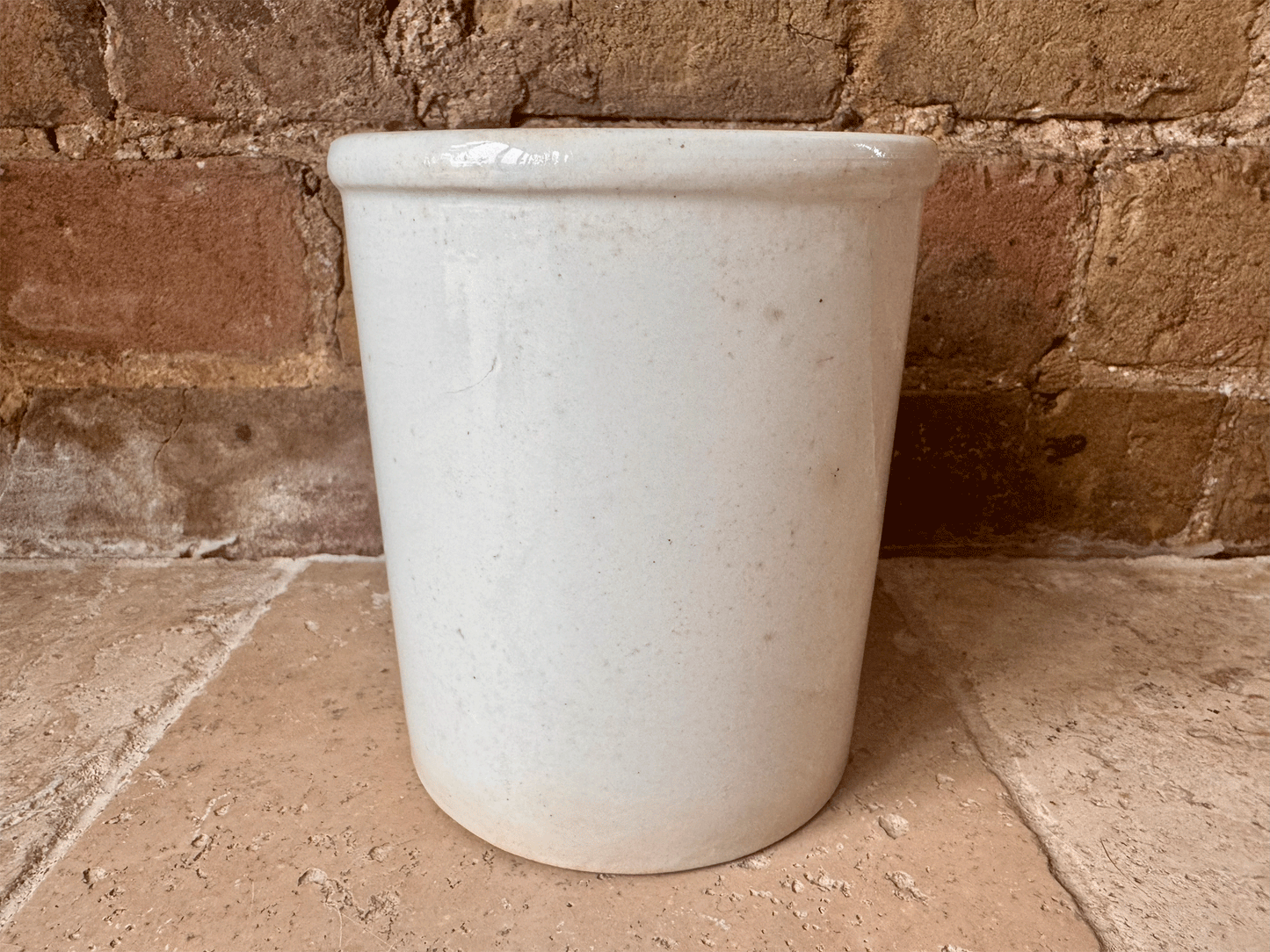 large chunky antique french plain white ironstone confiture pot k g luneville