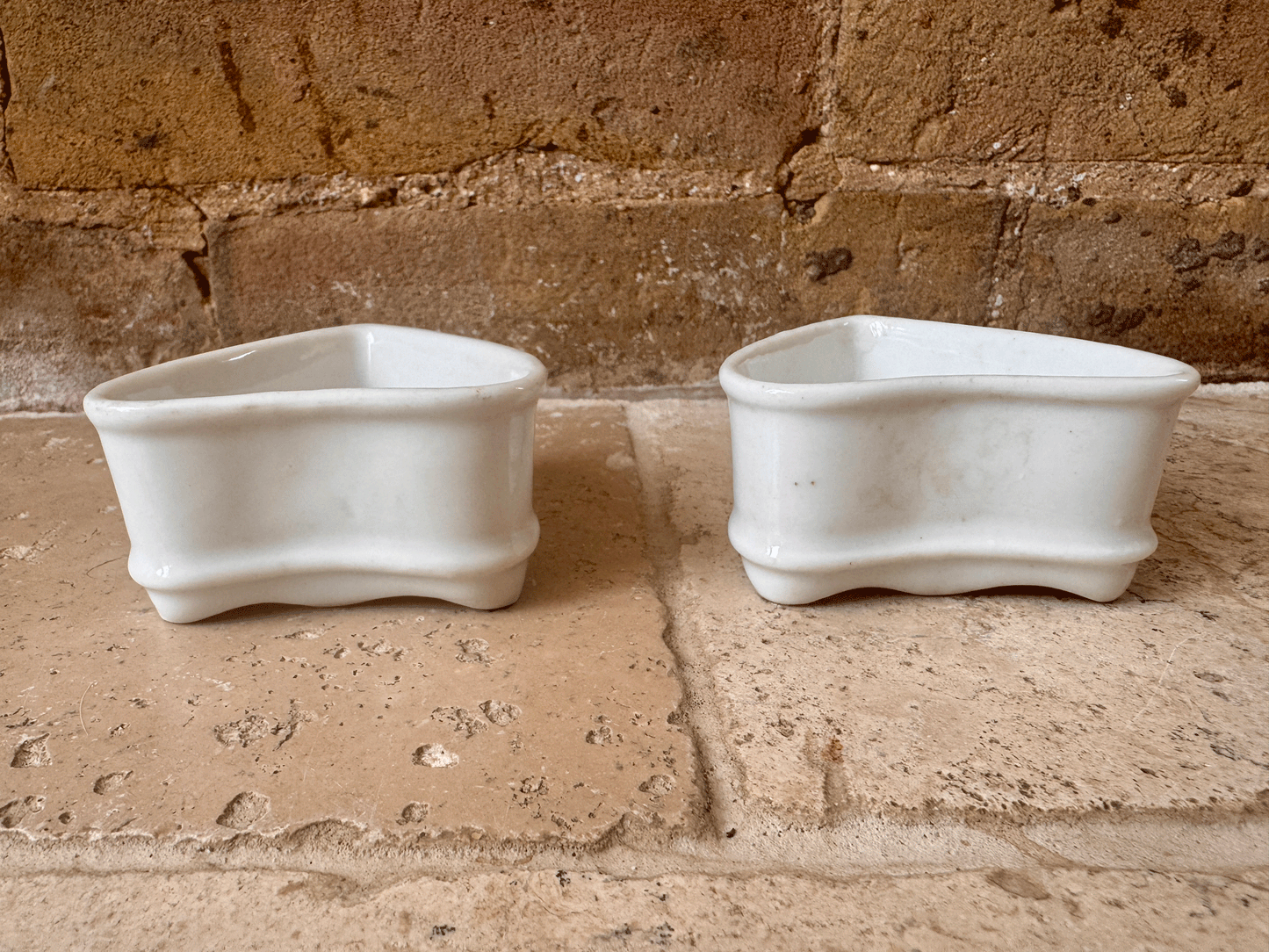 antique french small plain white ironstone pierced faisselle cheese mould