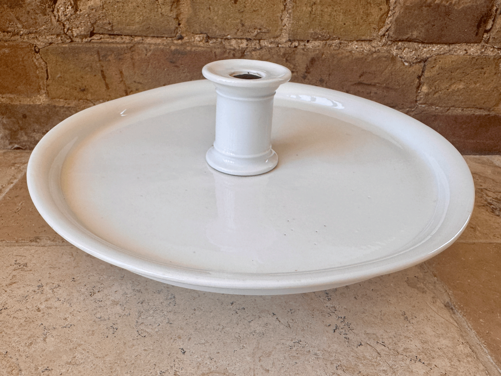 antique french large white ironstone cake stand raised middle section