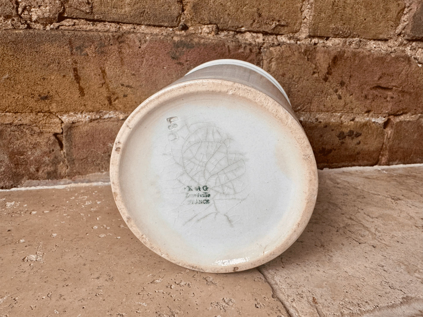 large chunky antique french plain white ironstone confiture pot k g luneville