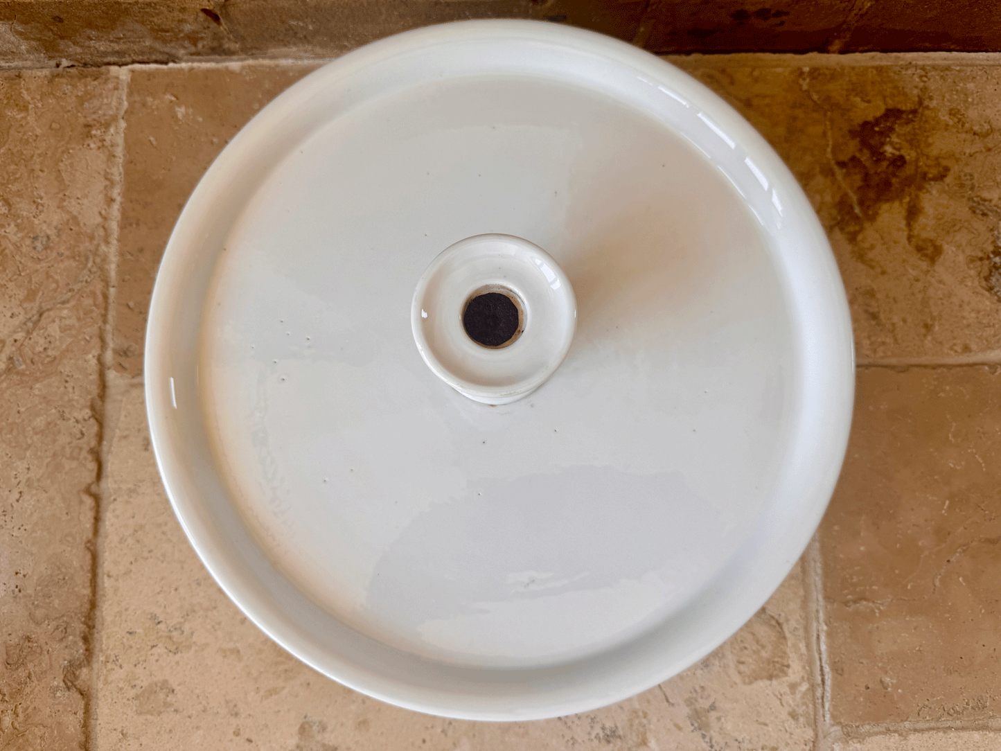 antique french large white ironstone cake stand raised middle section