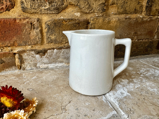 antique french white ironstone milk cream jug sarreguemines