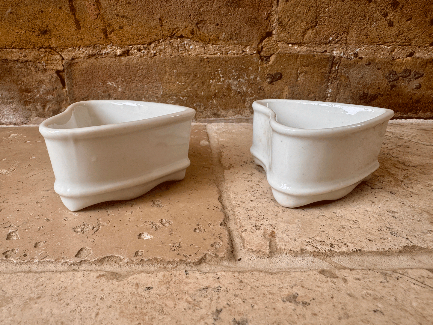antique french small plain white ironstone pierced faisselle cheese mould