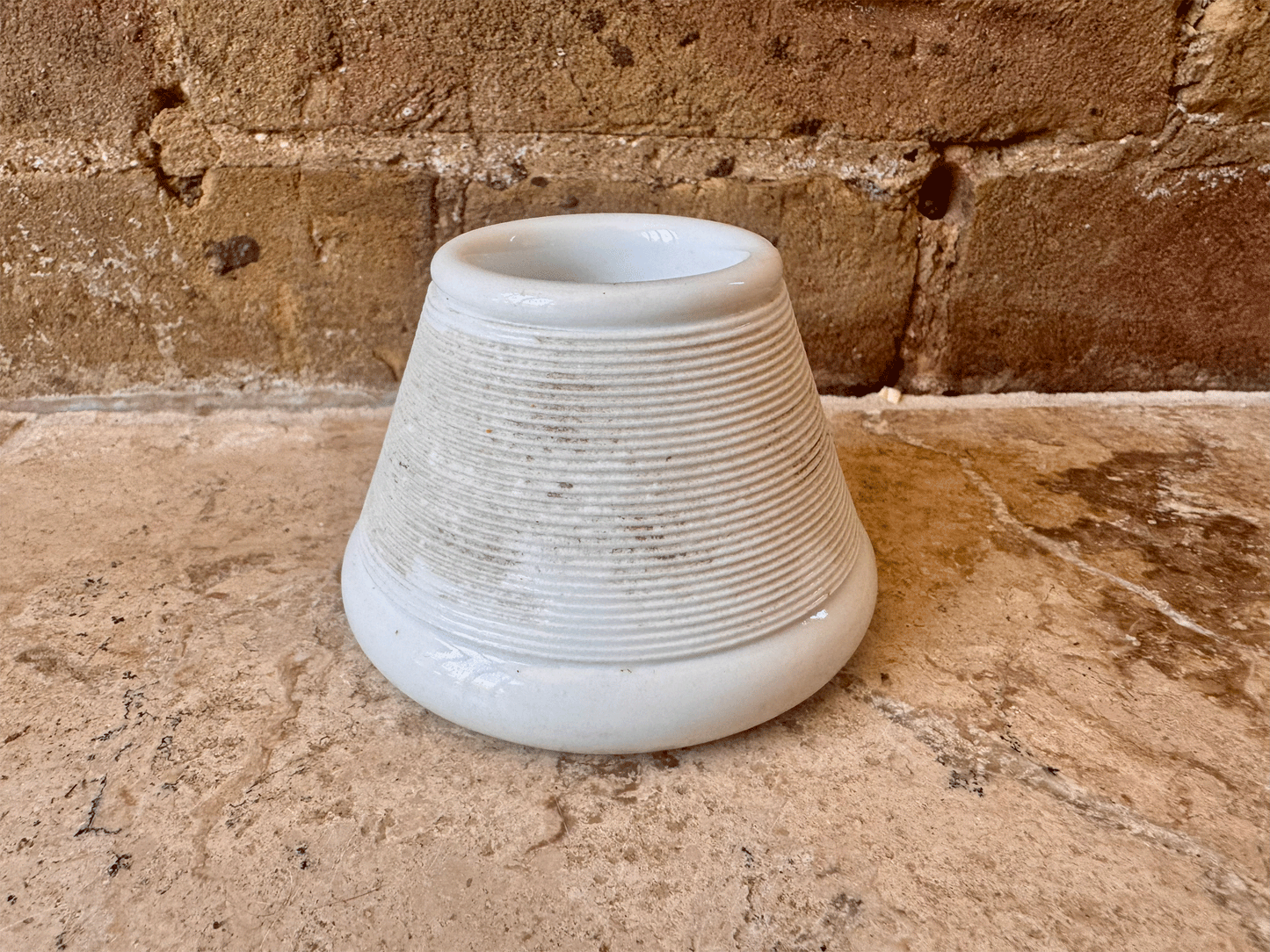 antique french white ironstone porcelain heavyweight pyrogene match striker
